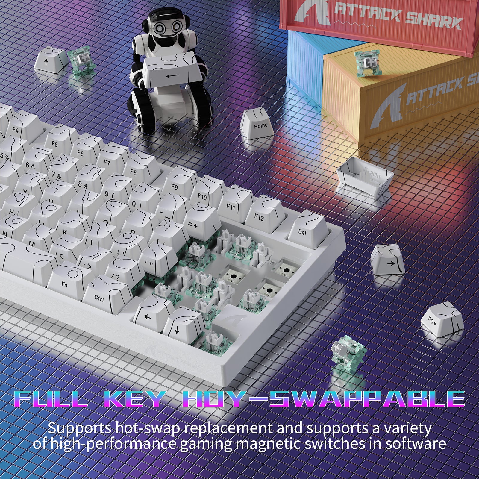 Teclado para juegos con cable ATTACK SHARK R82 HE (75%) y cable LED C01ULTRA