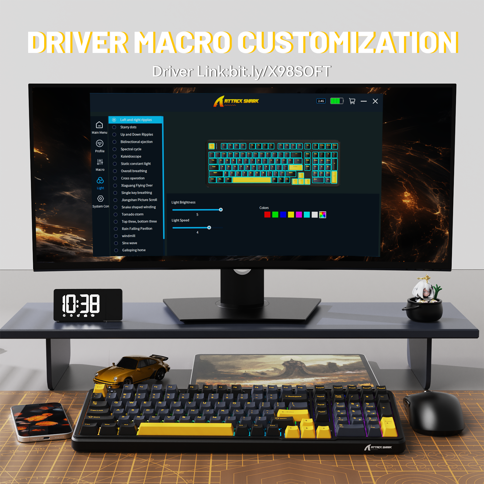Teclado mecánico inalámbrico de tamaño completo ATTACK SHARK X98