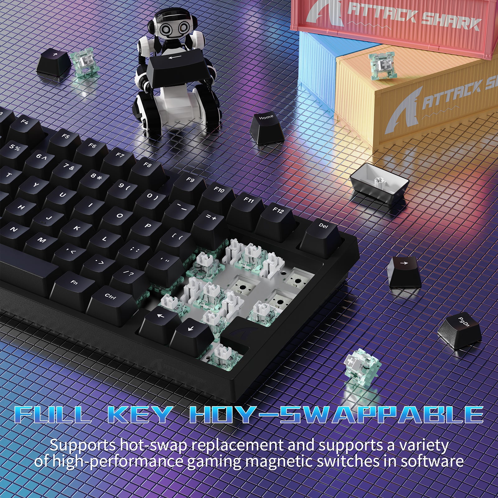 Teclado para juegos con cable ATTACK SHARK R82 HE (75%) y cable LED C01ULTRA