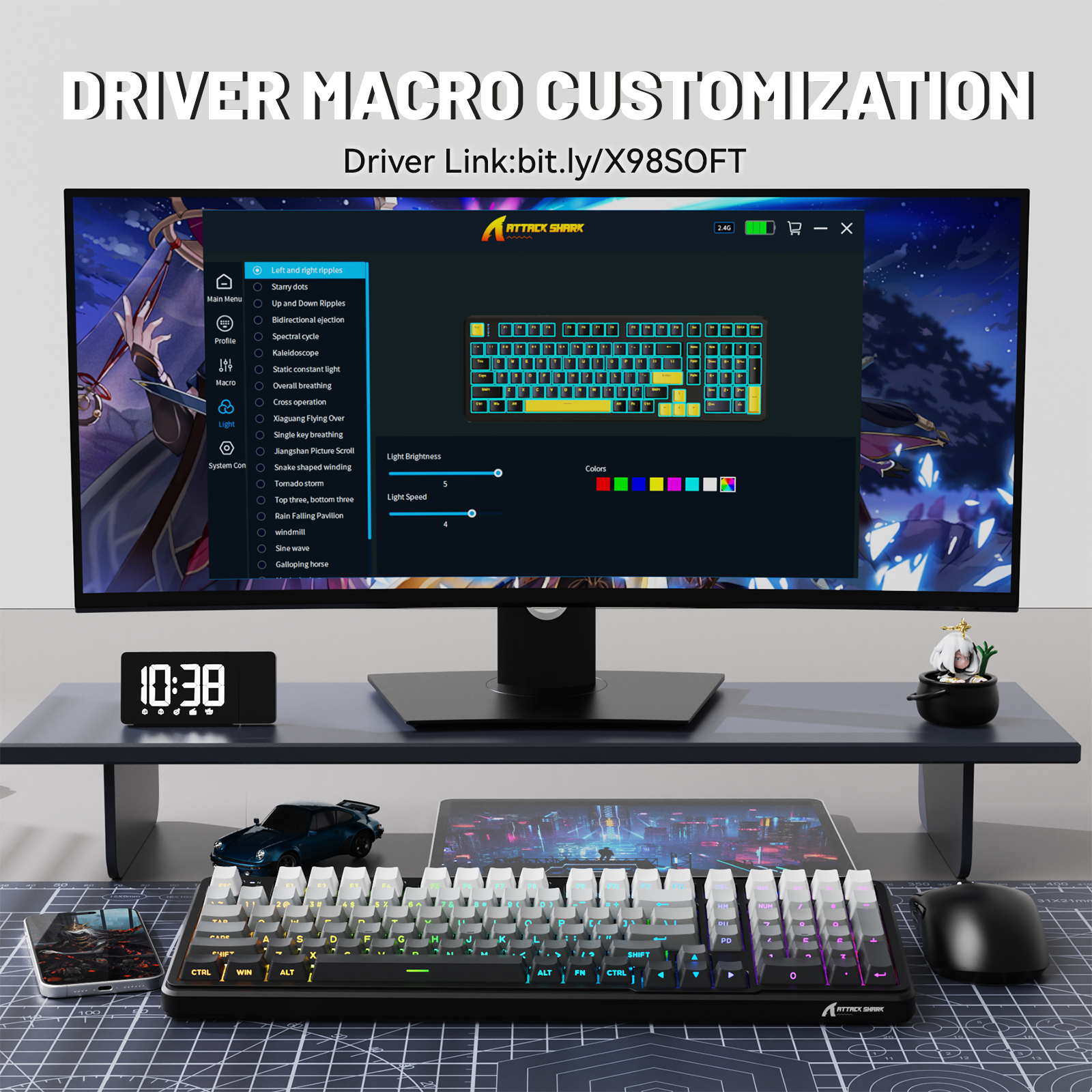 Teclado mecánico inalámbrico de tamaño completo ATTACK SHARK X98