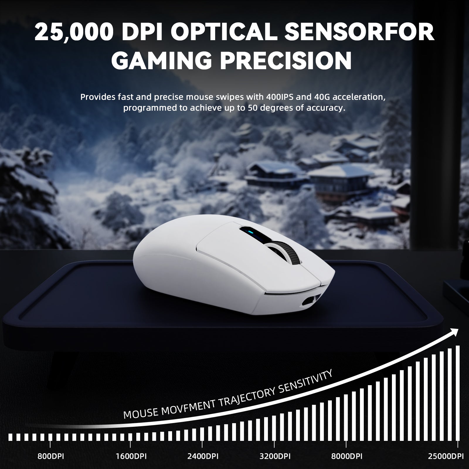 Ratón inalámbrico para juegos ATTACK SHARK G3PRO de tres modos con base de carga, 25 000 DPI, ultraligero