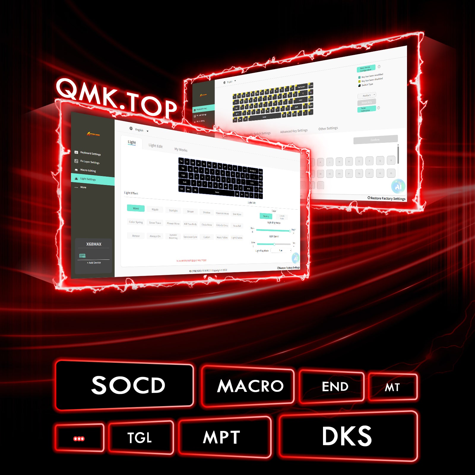 Teclado ATTACK SHARK X68MAX HE de aluminio CNC con interruptor magnético y cable en espiral C01Ultra RGB.