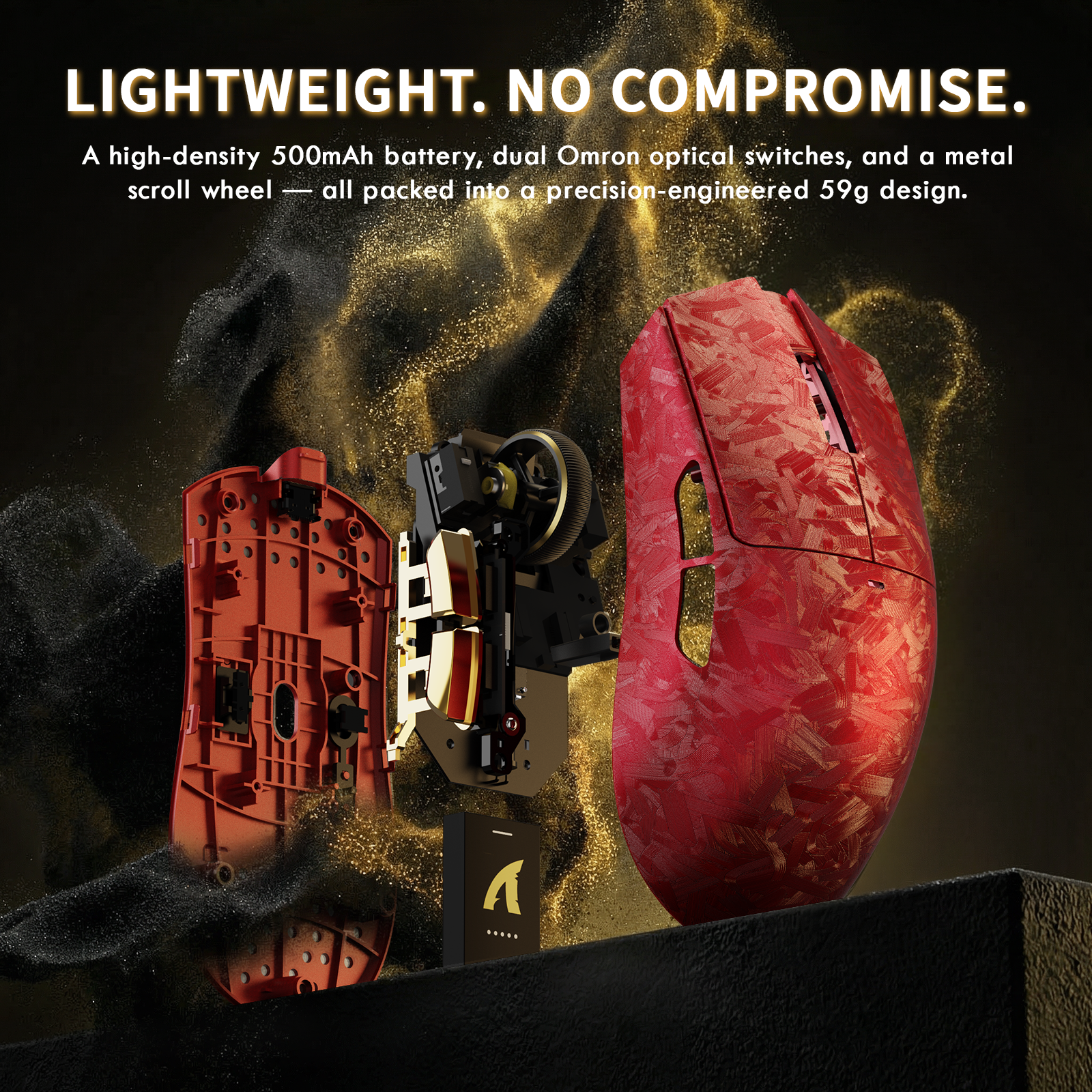 Ratón inalámbrico para juegos ATTACK SHARK X11 ULTRA de fibra de carbono con cable LED C06 Ultra