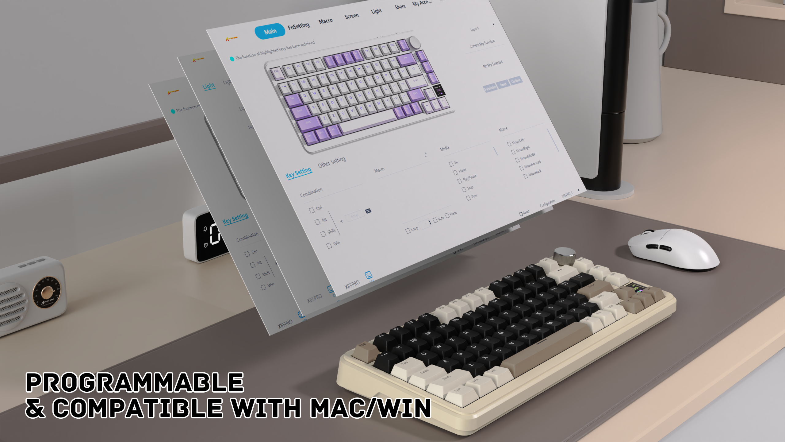 Teclado mecánico con junta de tres modos ATTACK SHARK X85PRO