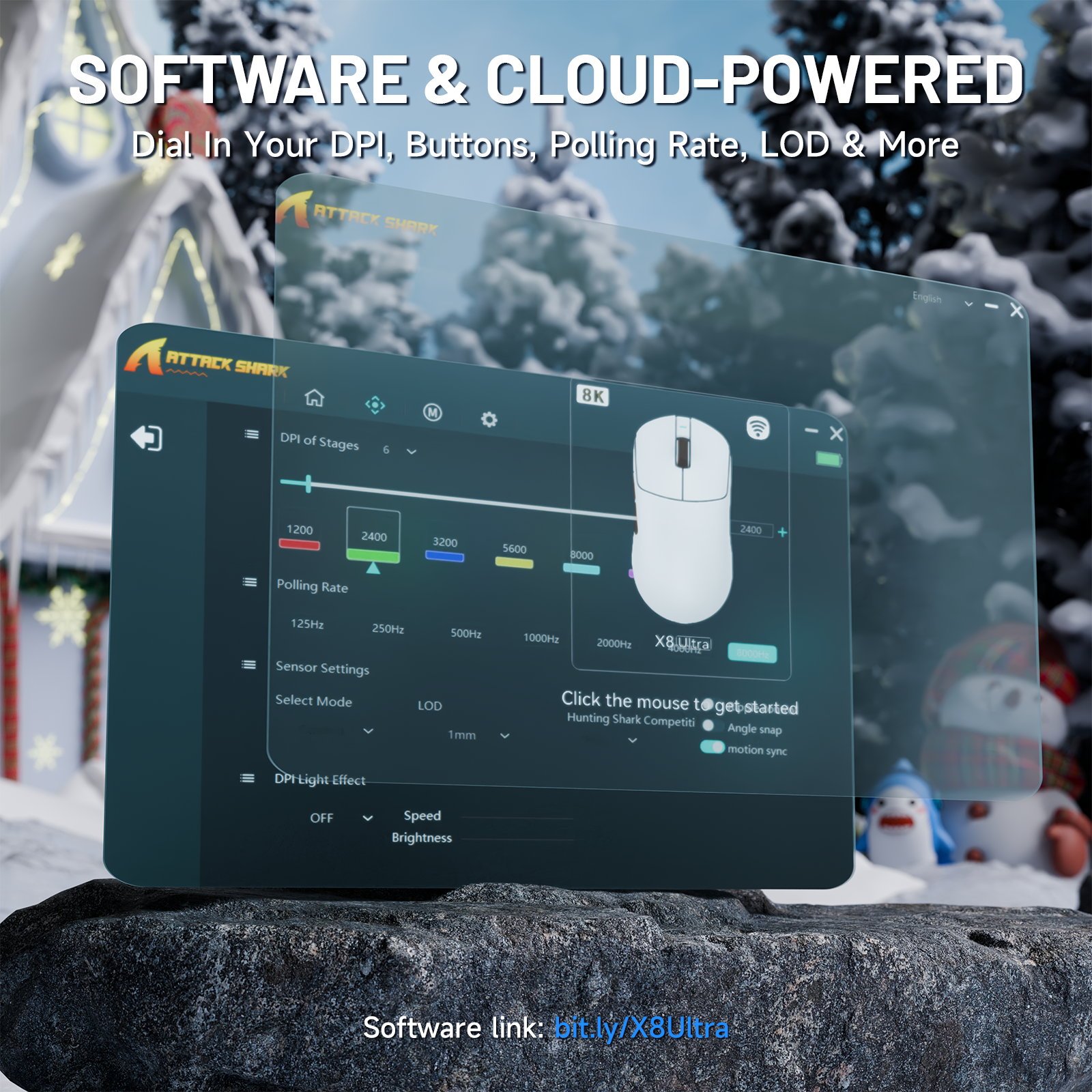 Ratón inalámbrico para juegos ATTACK SHARK X8 Ultra trimodo con cable C06 Ultra