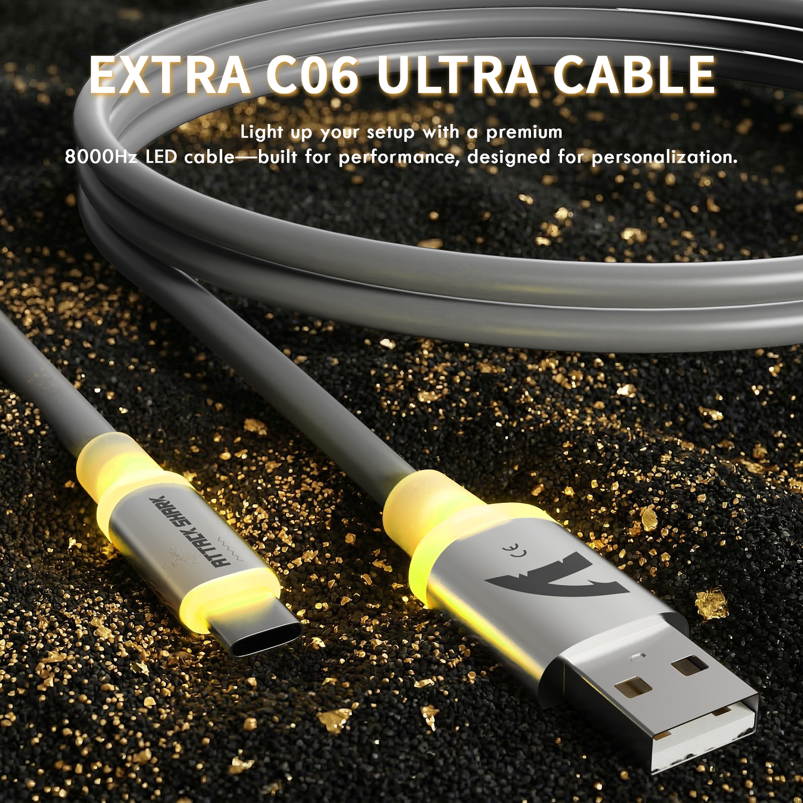 Ratón inalámbrico para juegos ATTACK SHARK X11 ULTRA de fibra de carbono con cable LED C06 Ultra