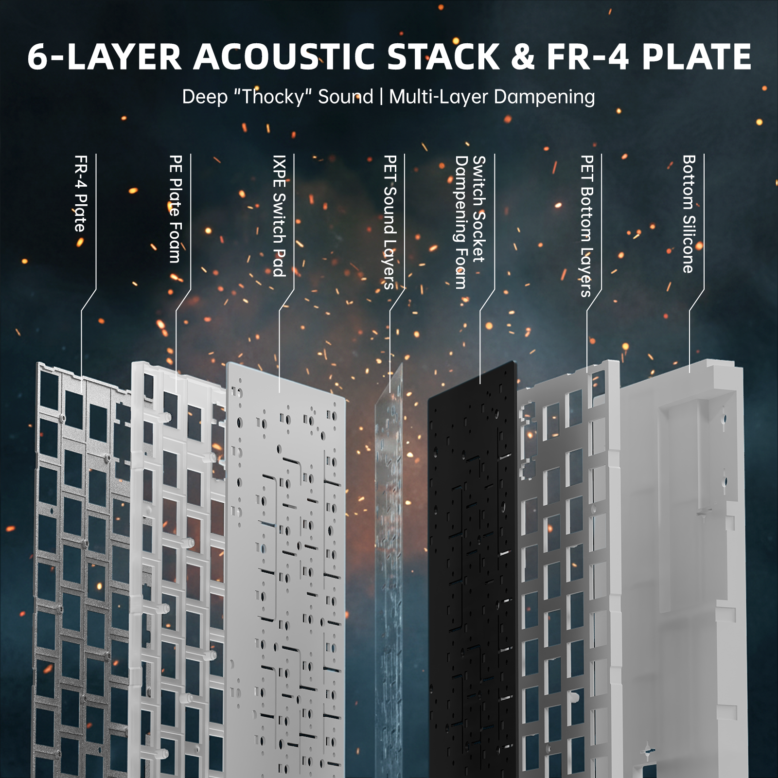 ATTACK SHARK R68 HE Teclado de fibra de carbono con gatillo rápido e interruptor magnético