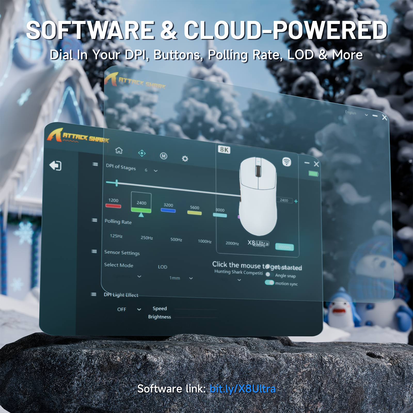 Ratón inalámbrico para juegos ATTACK SHARK X8 Ultra trimodo con cable C06 Ultra