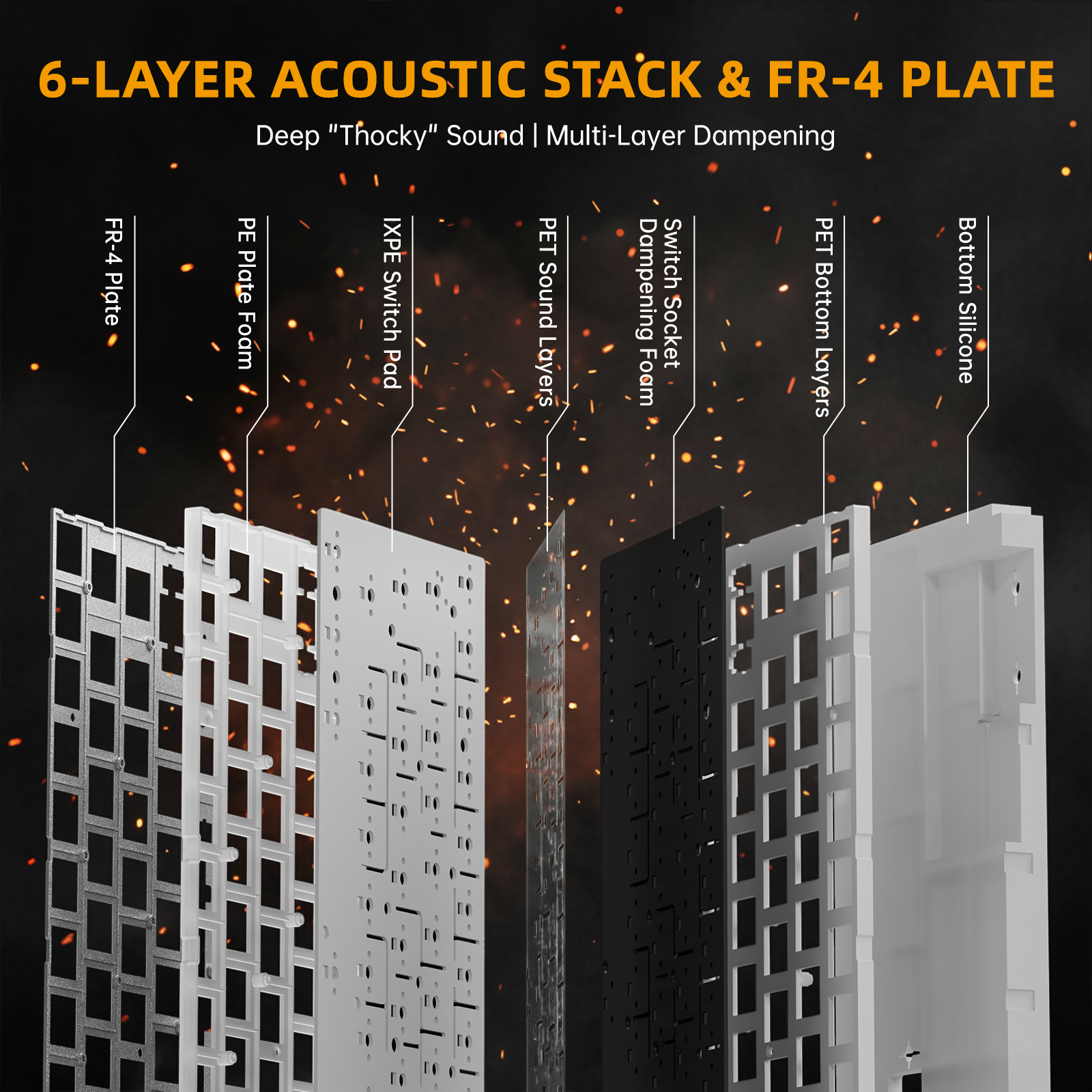 ATTACK SHARK R68 HE Teclado de fibra de carbono con gatillo rápido e interruptor magnético