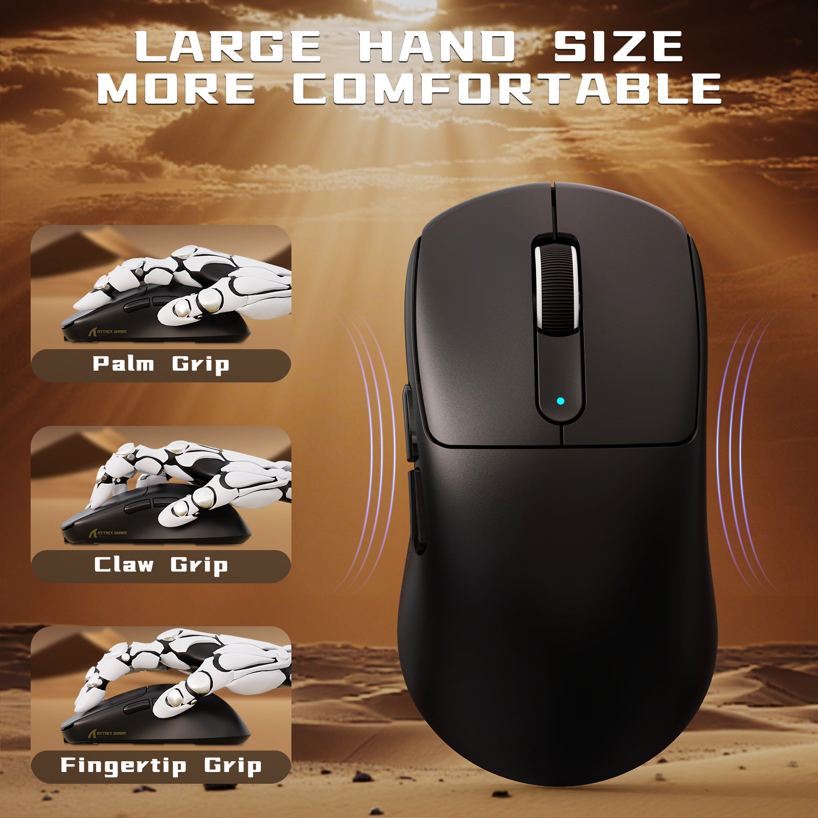 Ratón inalámbrico para juegos ATTACK SHARK V5 de 8 KHz PAW3950MAX con cable C06 Ultra