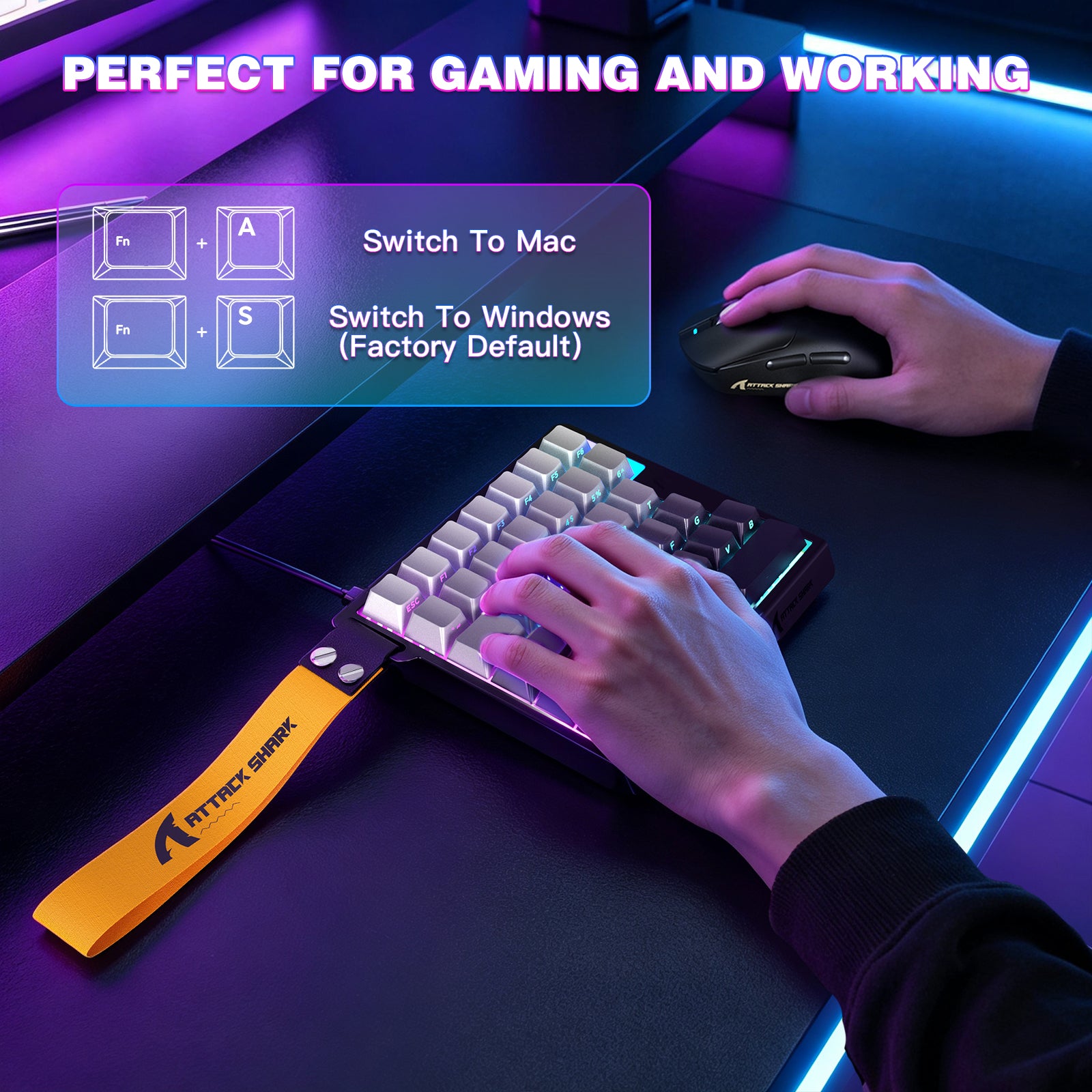 Teclado con interruptor magnético de una mano ATTACK SHARK M36 HE