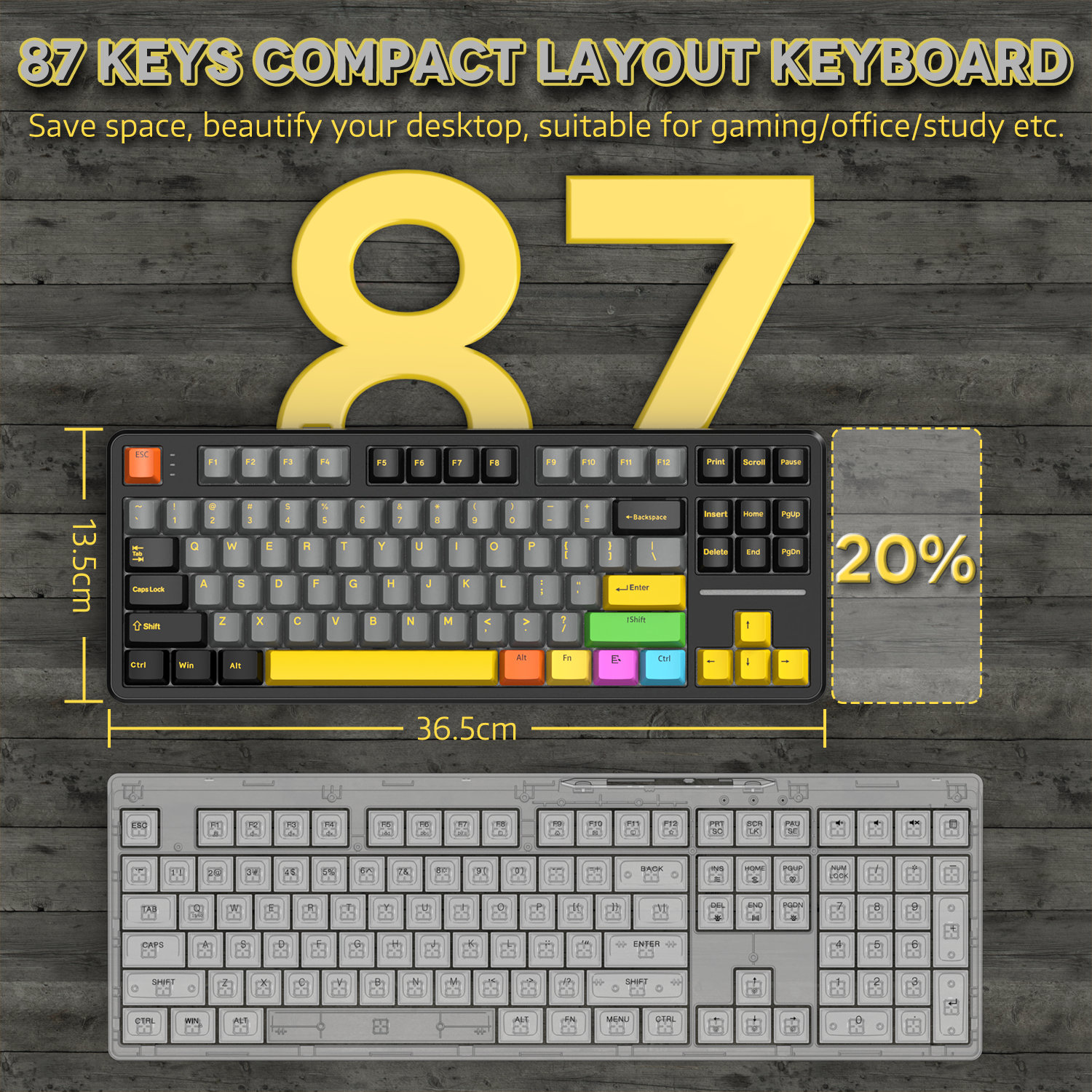 Teclado mecánico con junta de tres modos ATTACK SHARK X87