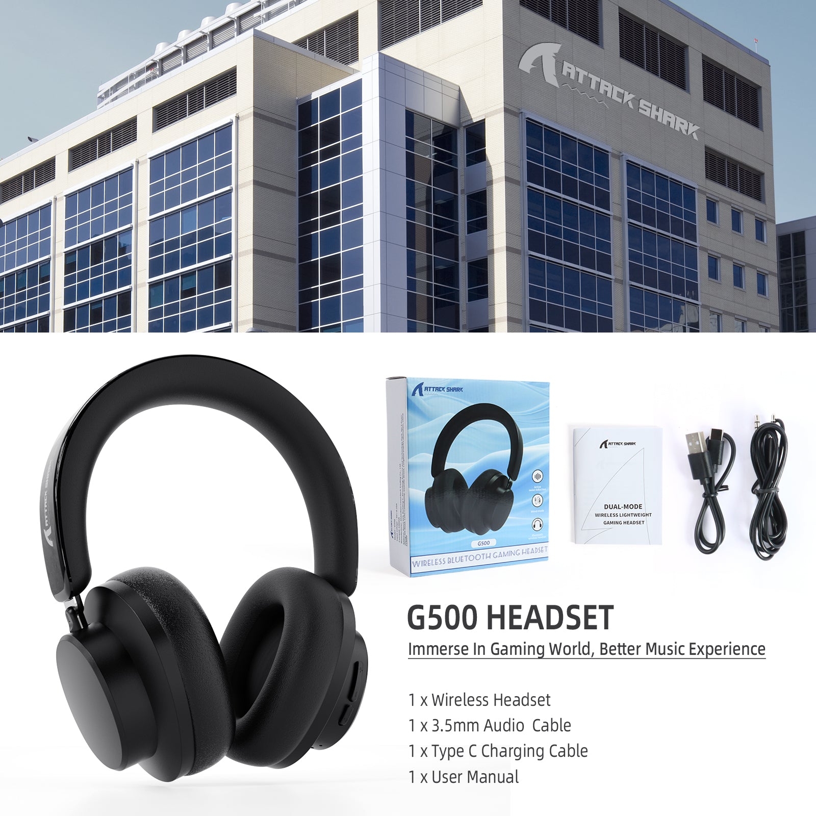 Auriculares para juegos ultraligeros de modo dual ATTACK SHARK G500