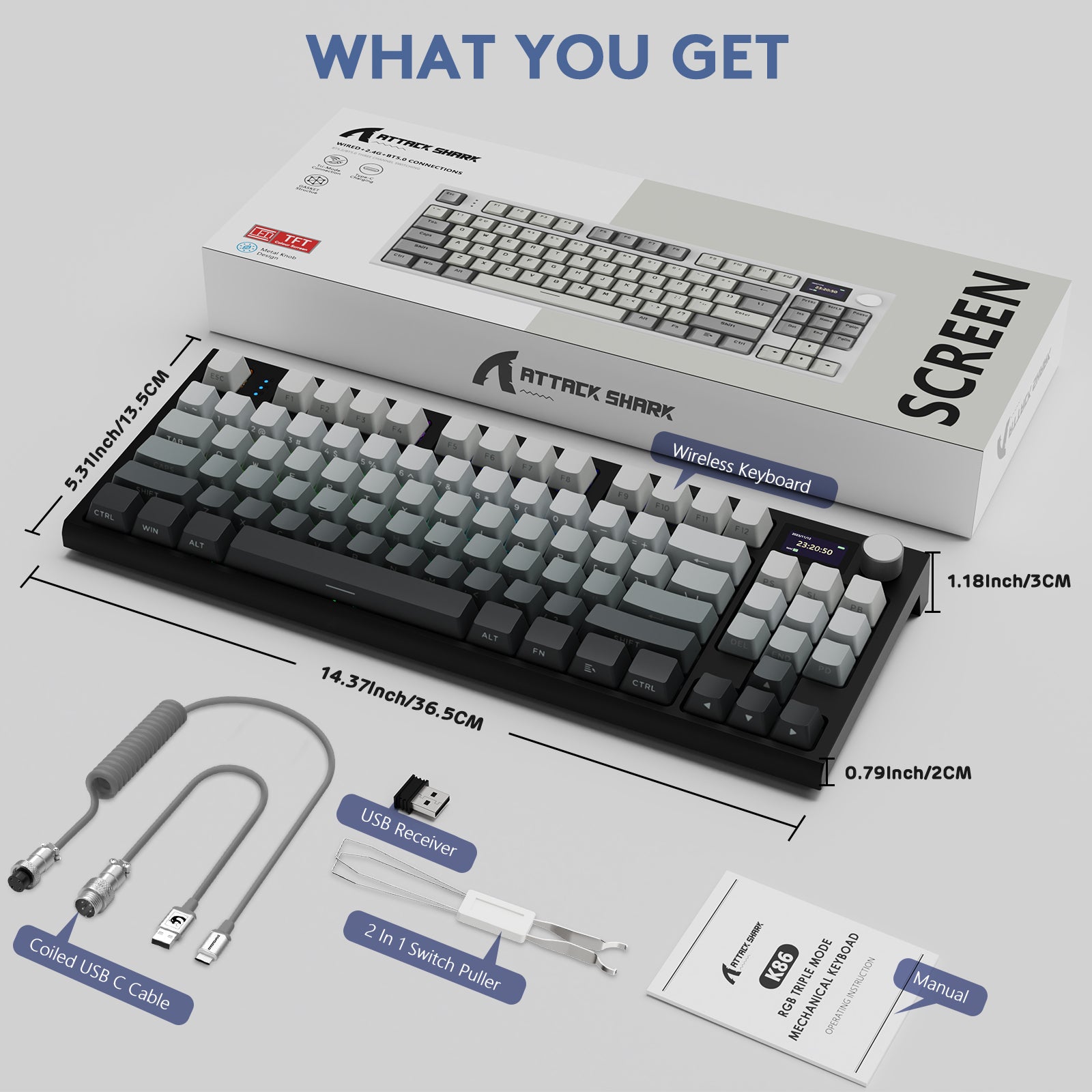 Teclado mecánico inalámbrico ATTACK SHARK K86PRO