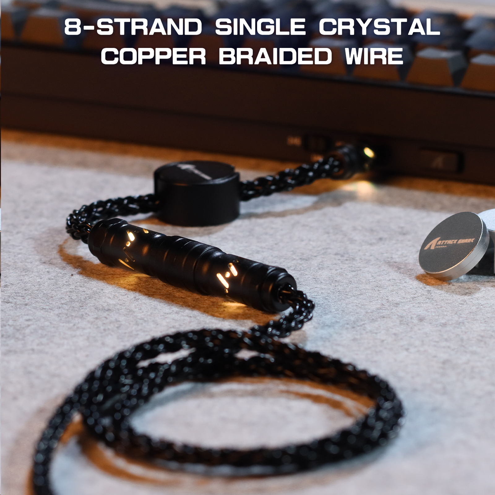 Cable de aviador personalizado ATTACK SHARK C07 para teclado magnético de 8 KHz