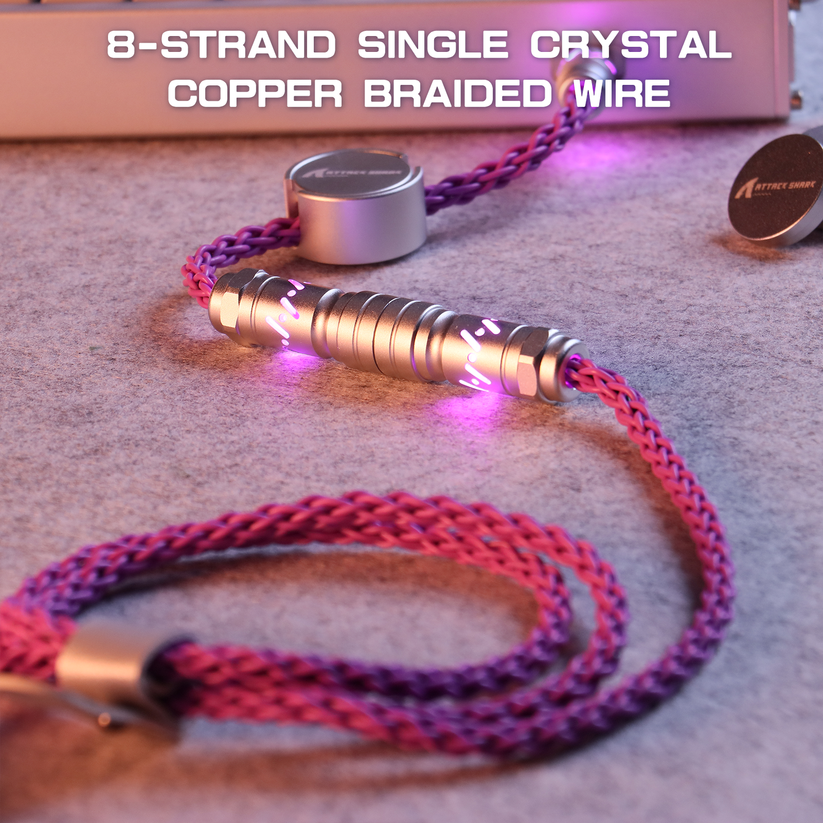 Cable de aviador personalizado ATTACK SHARK C07 para teclado magnético de 8 KHz