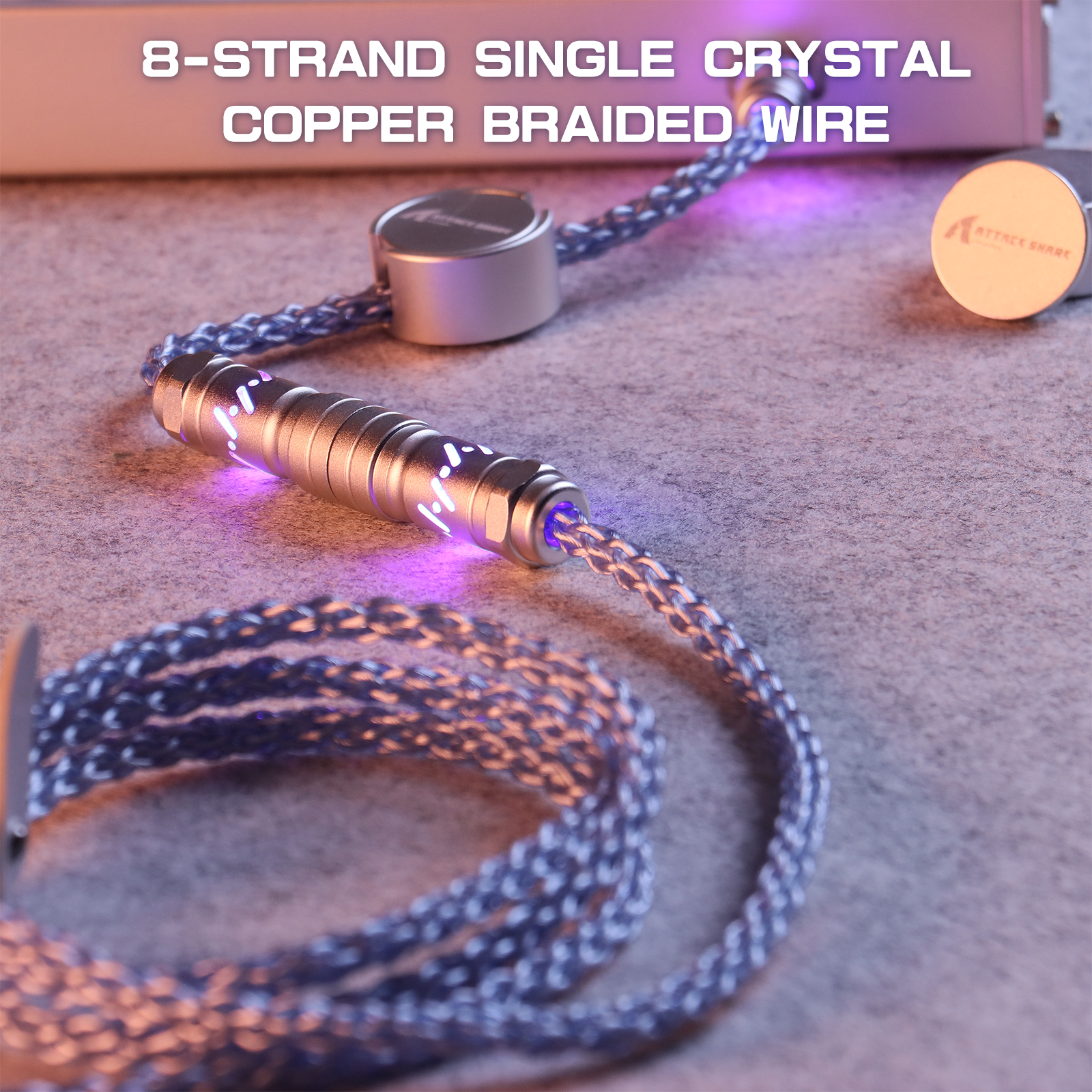 Cable de aviador personalizado ATTACK SHARK C07 para teclado magnético de 8 KHz