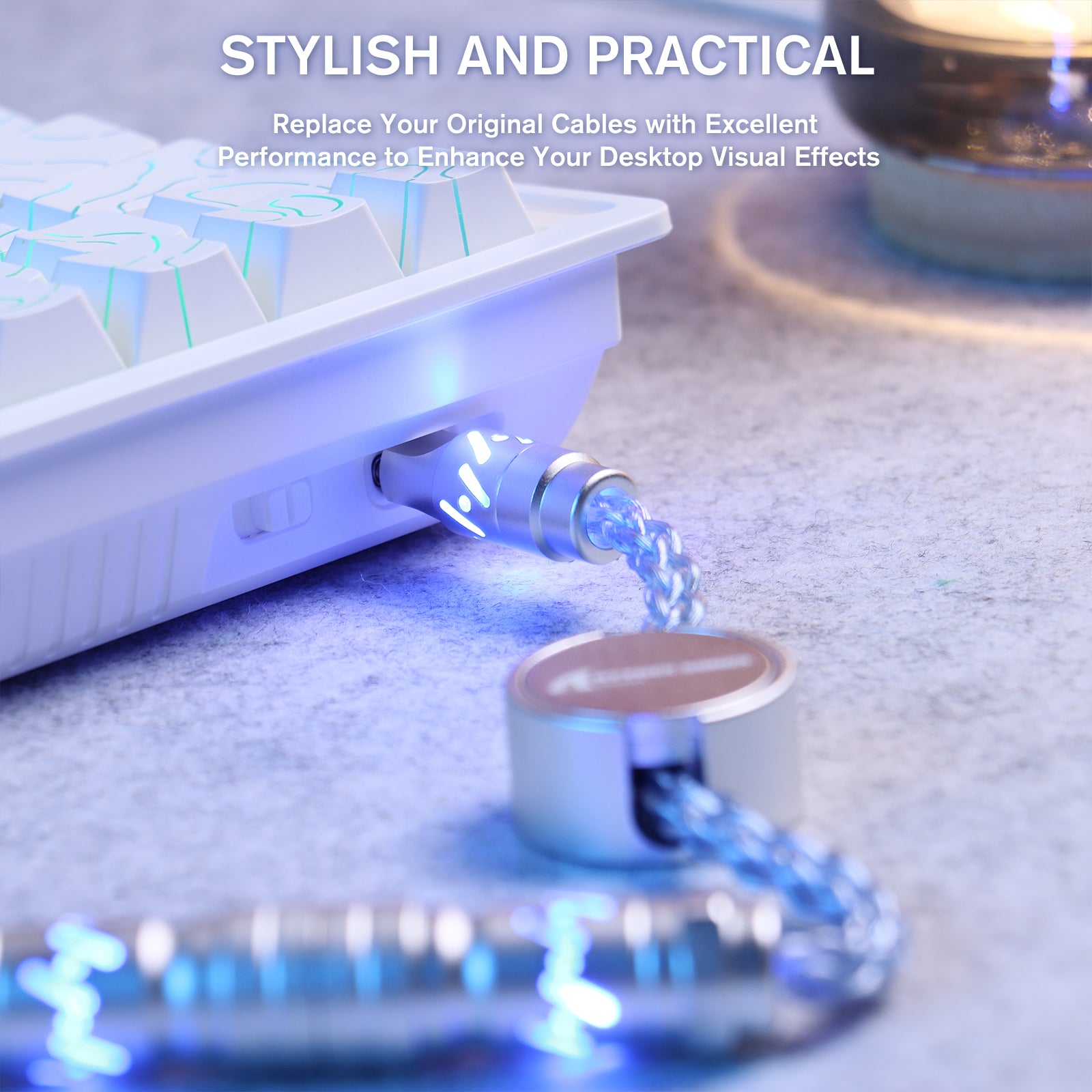 Cable de aviador personalizado ATTACK SHARK C07 para teclado magnético de 8 KHz