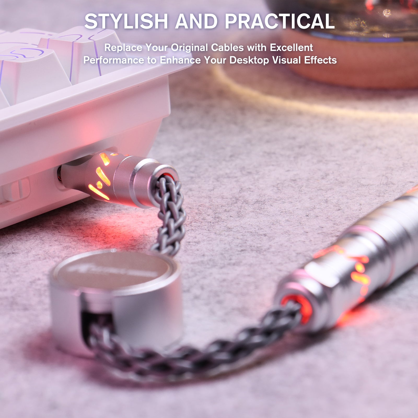 Cable de aviador personalizado ATTACK SHARK C07 para teclado magnético de 8 KHz
