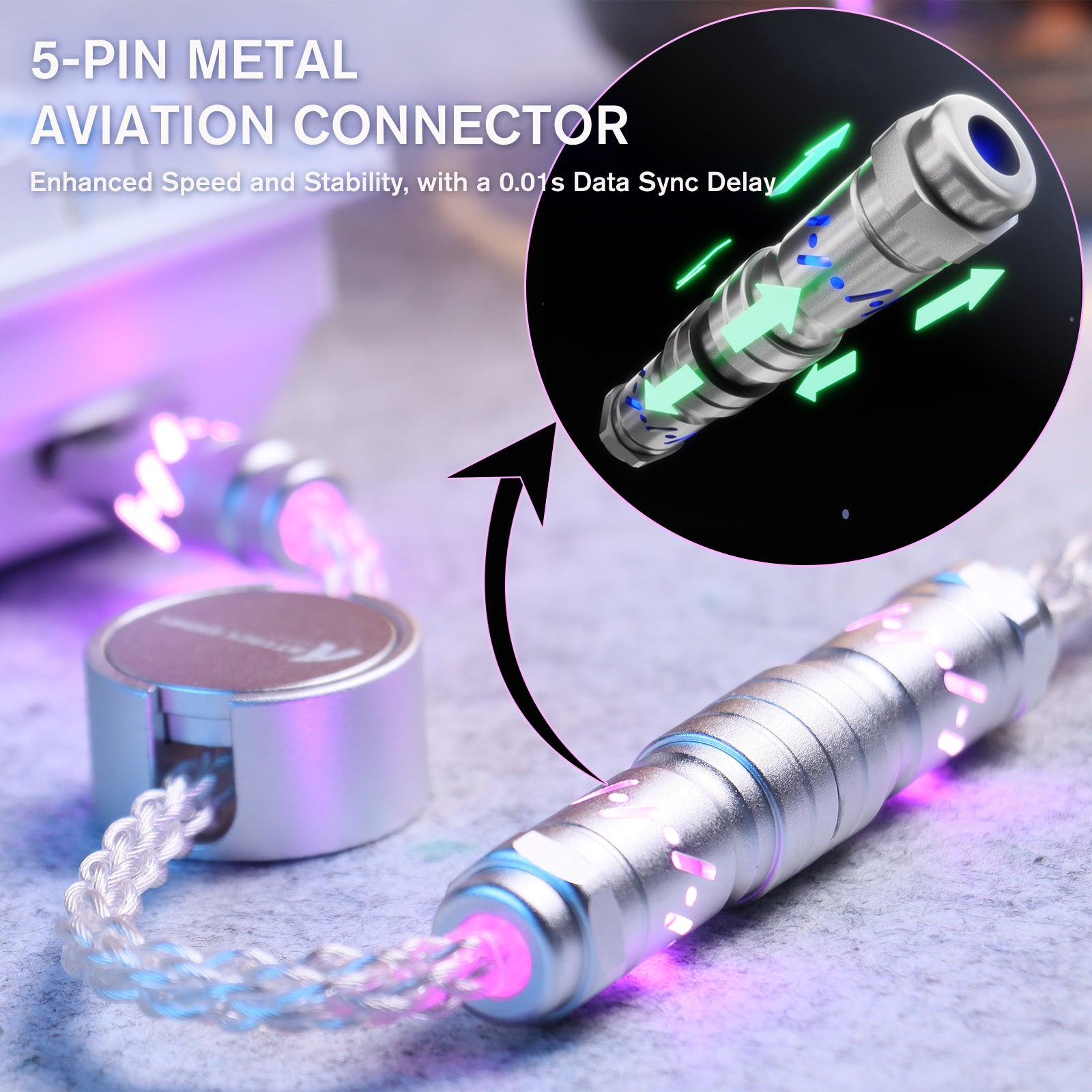 Cable de aviador personalizado ATTACK SHARK C07 para teclado magnético de 8 KHz