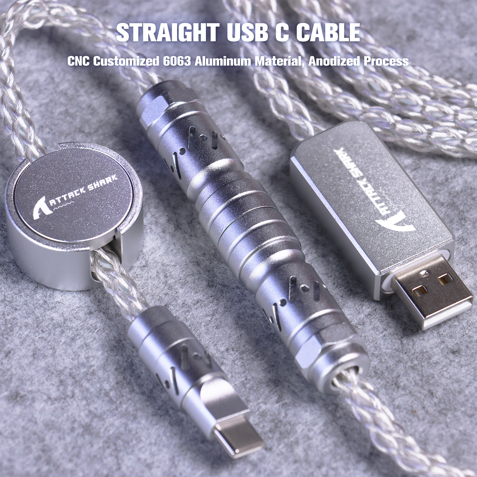 Cable de aviador personalizado ATTACK SHARK C07 para teclado magnético de 8 KHz