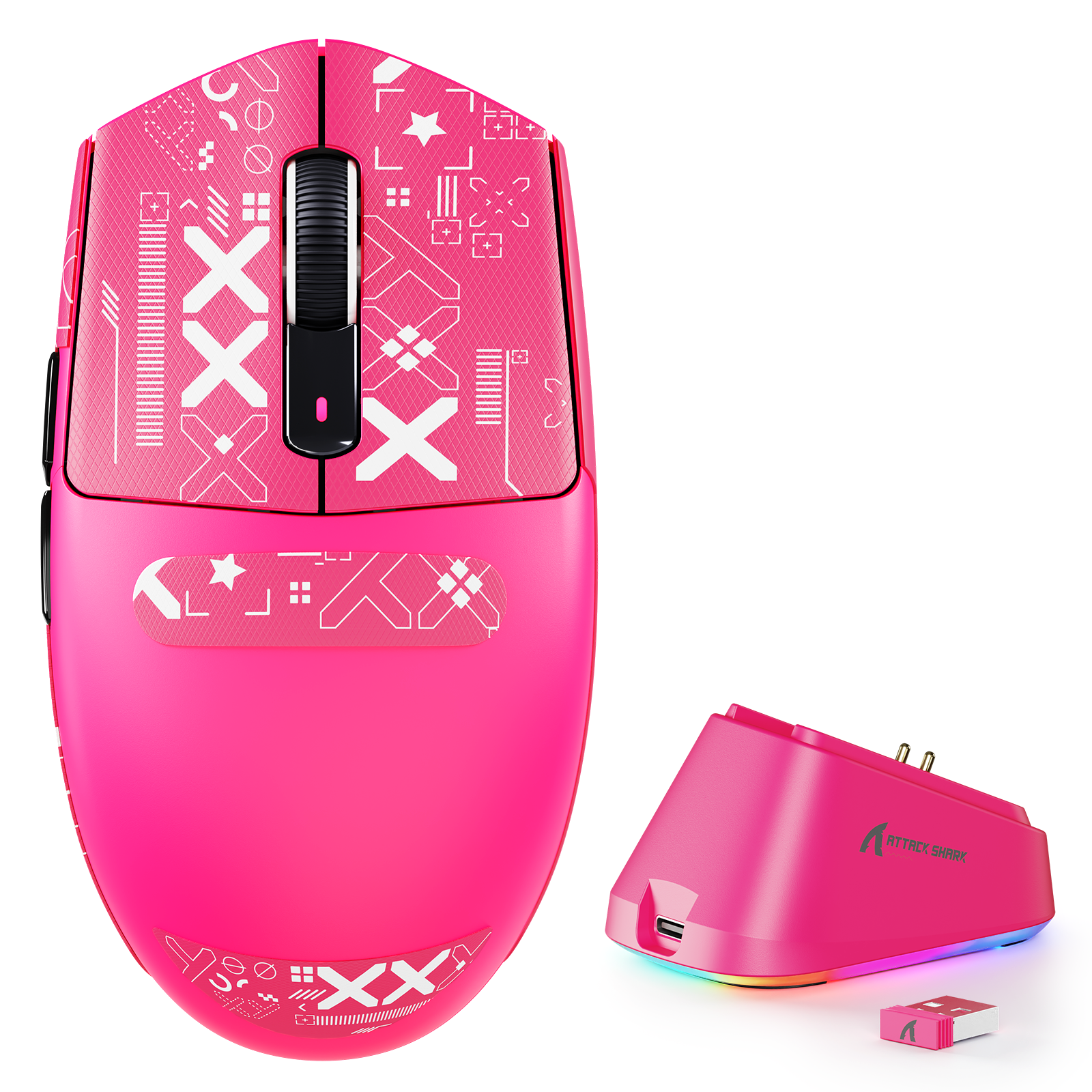 Ratón inalámbrico para juegos ATTACK SHARK G3 PRO de triple modo con base de carga 25000 DPI Ultra ligero