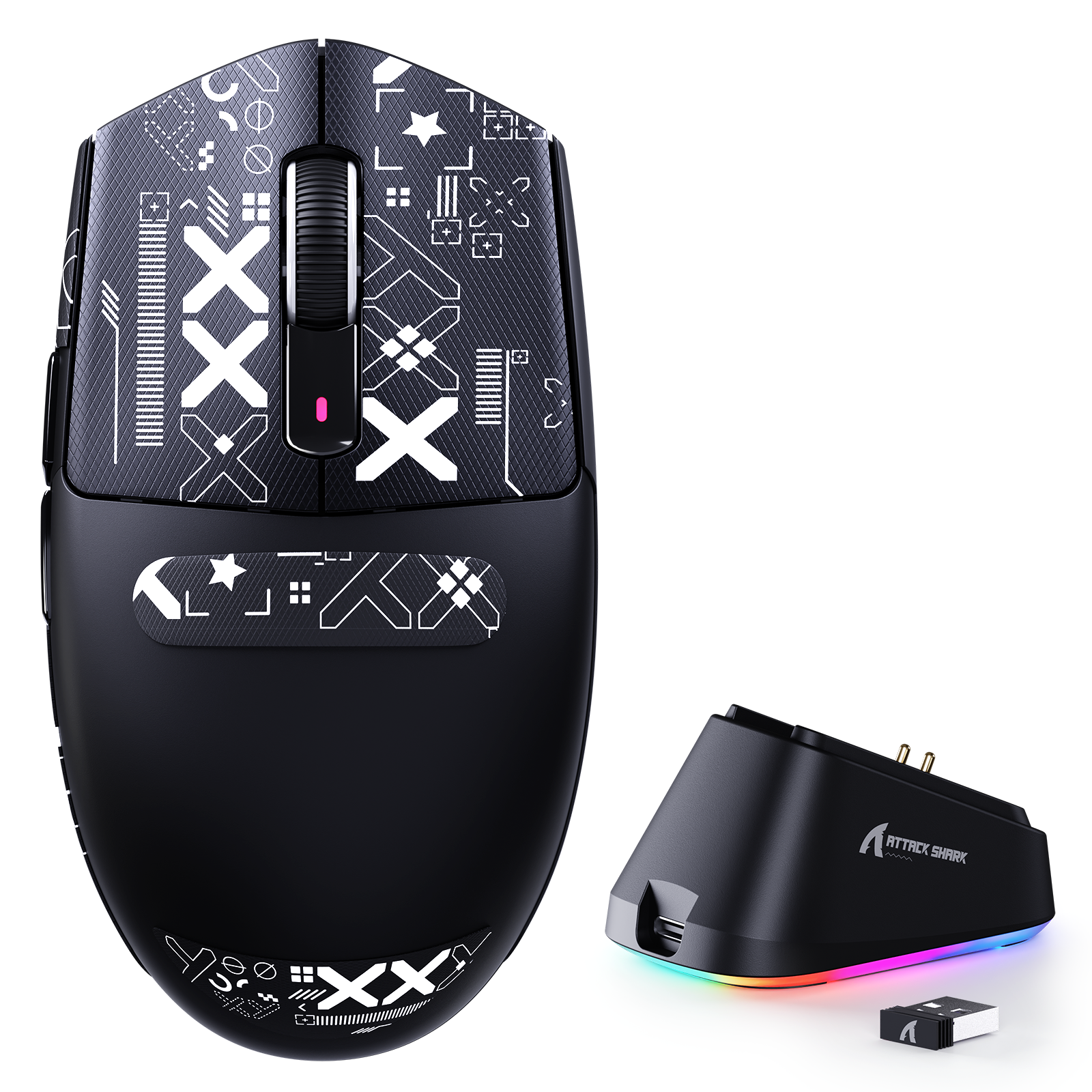 Ratón inalámbrico para juegos ATTACK SHARK G3 PRO de triple modo con base de carga 25000 DPI Ultra ligero