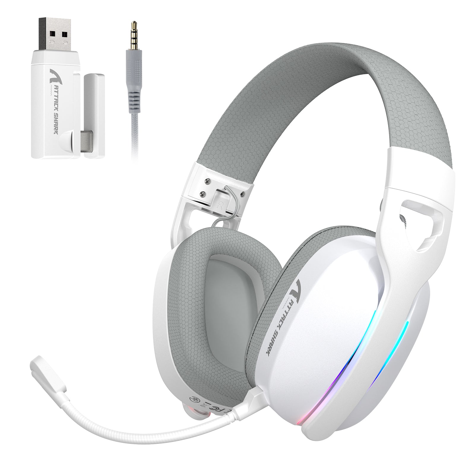 ATTACK SHARK L90 Auriculares para Juegos Plegables RGB Ultra-Ligeros Tri-Mode