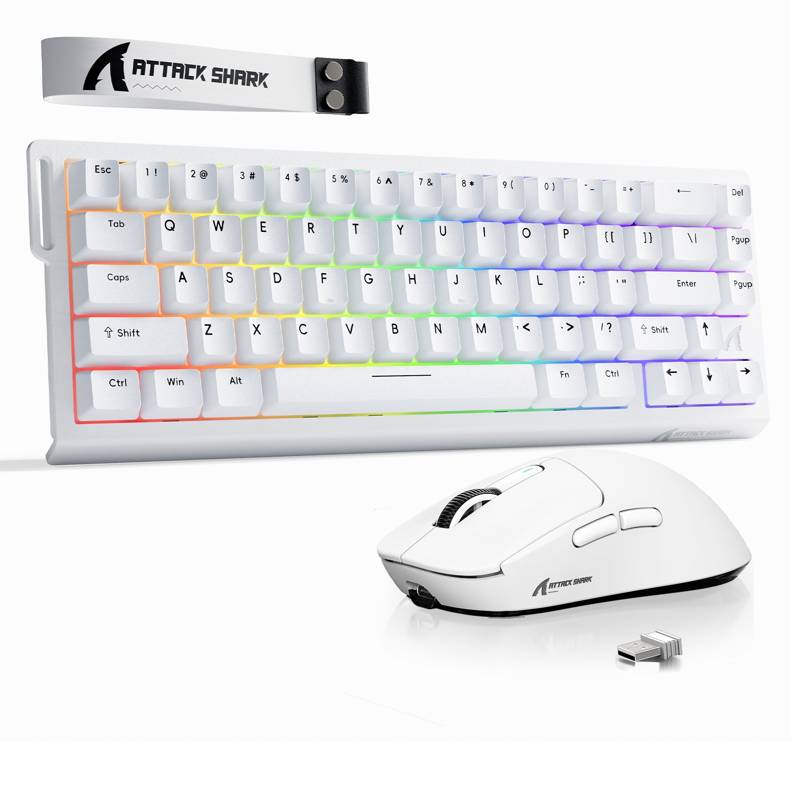 Paquete ATTACK SHARK X68HE Rapid Trigger Keyboard + ratón inalámbrico para juegos X3