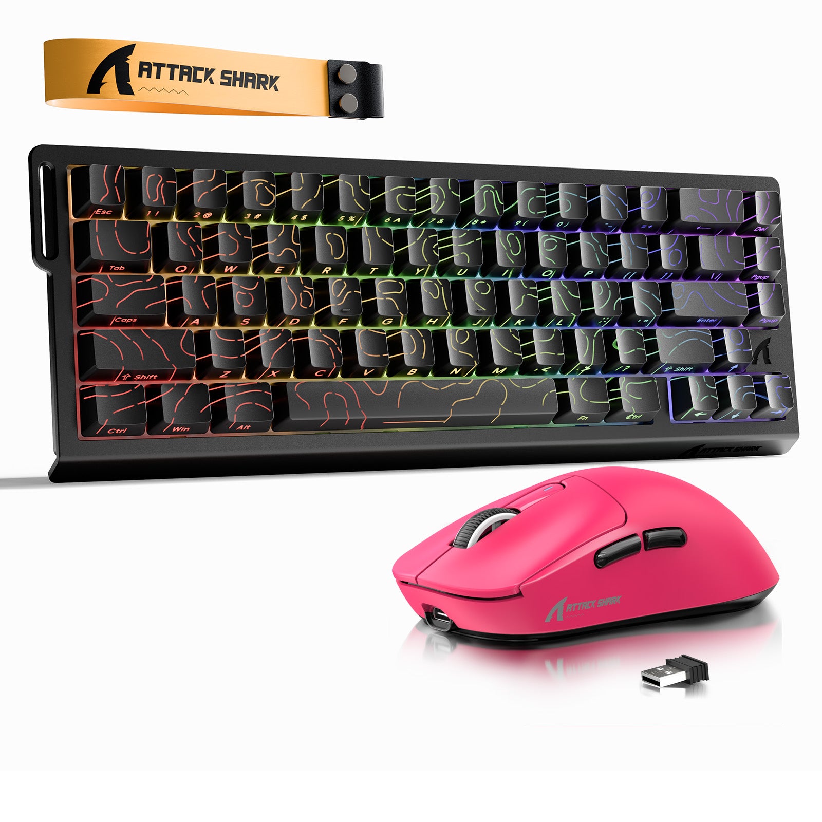 Paquete ATTACK SHARK X68HE Rapid Trigger Keyboard + ratón inalámbrico para juegos X3