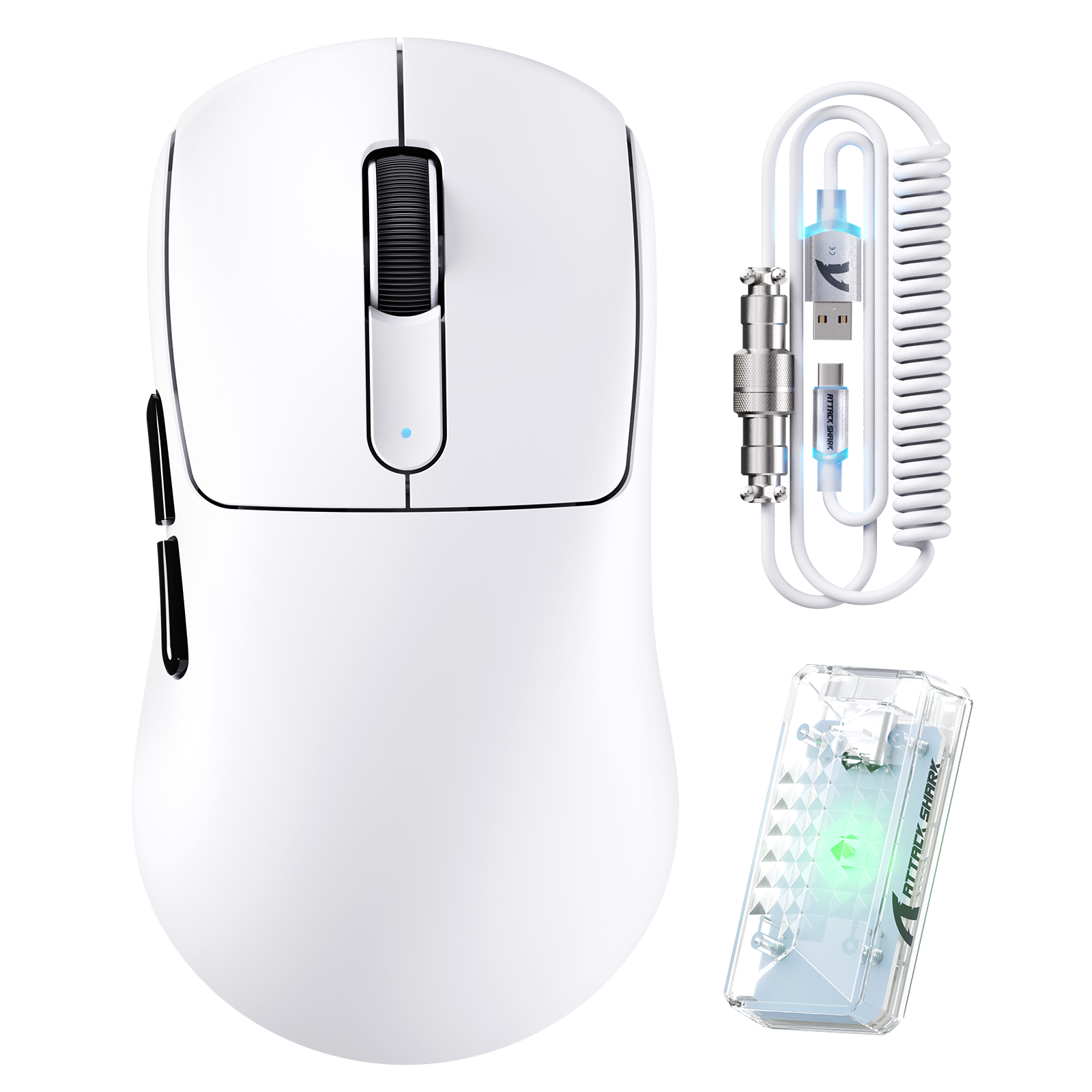 Ratón gaming inalámbrico ATTACK SHARK V5 8KHz PAW3950MAX con cable C06 Ultra