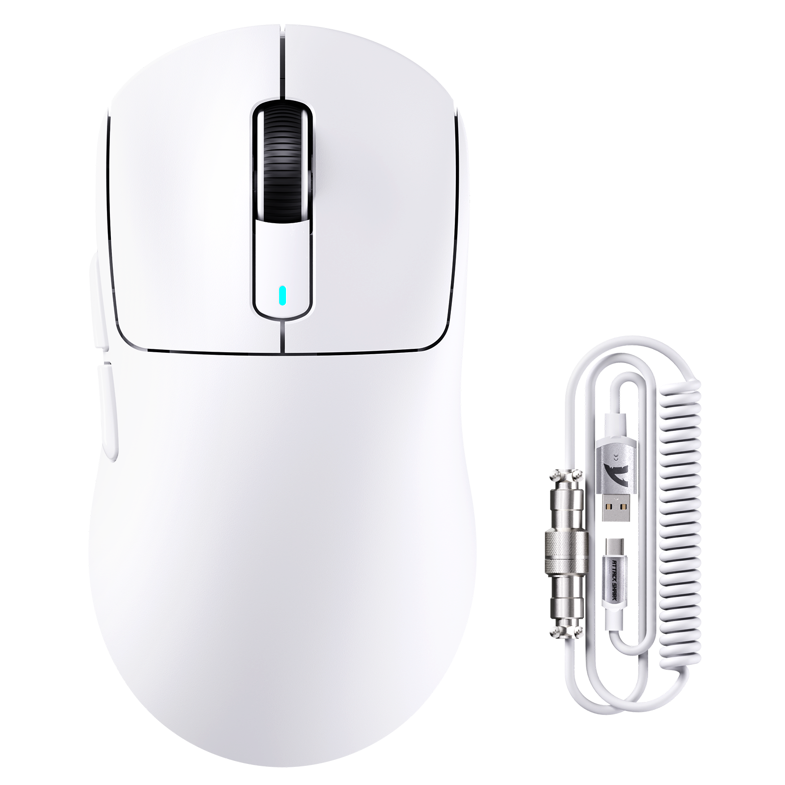 ATTACK SHARK X3MAX Ratón para Juegos Inalámbrico PAW3950 con Cable en Espiral C06 para Ratón