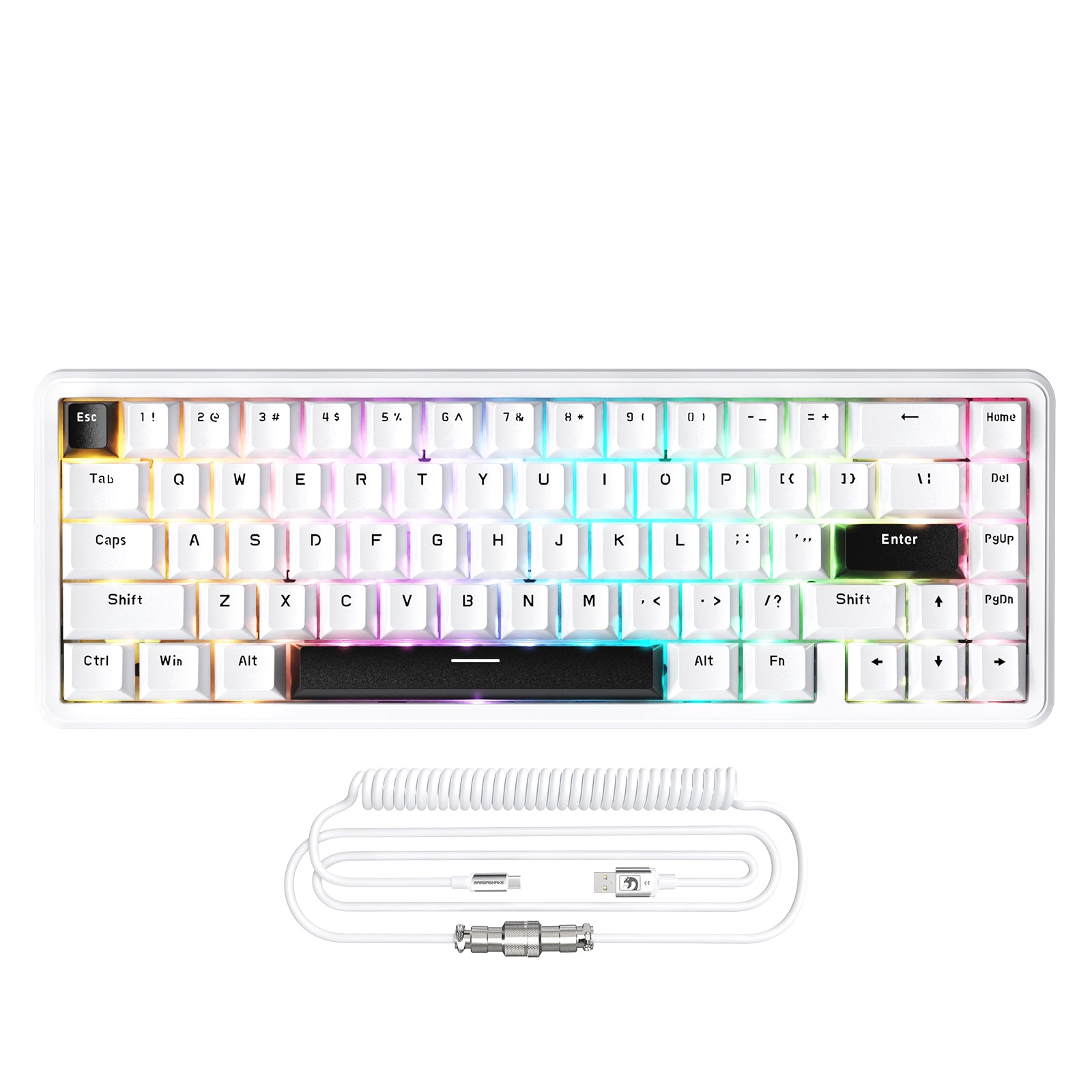 ATTACK SHARK X65 HE Teclado Rapid Trigger con Interruptor Magnético y Cable Enrollado 8Khz