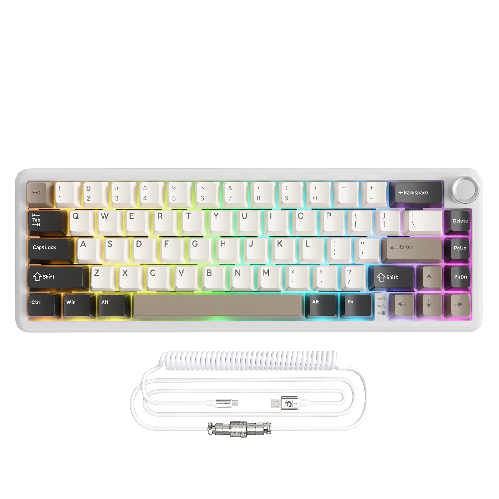 Teclado mecánico inalámbrico ATTACK SHARK X66 con cable en espiral 8K