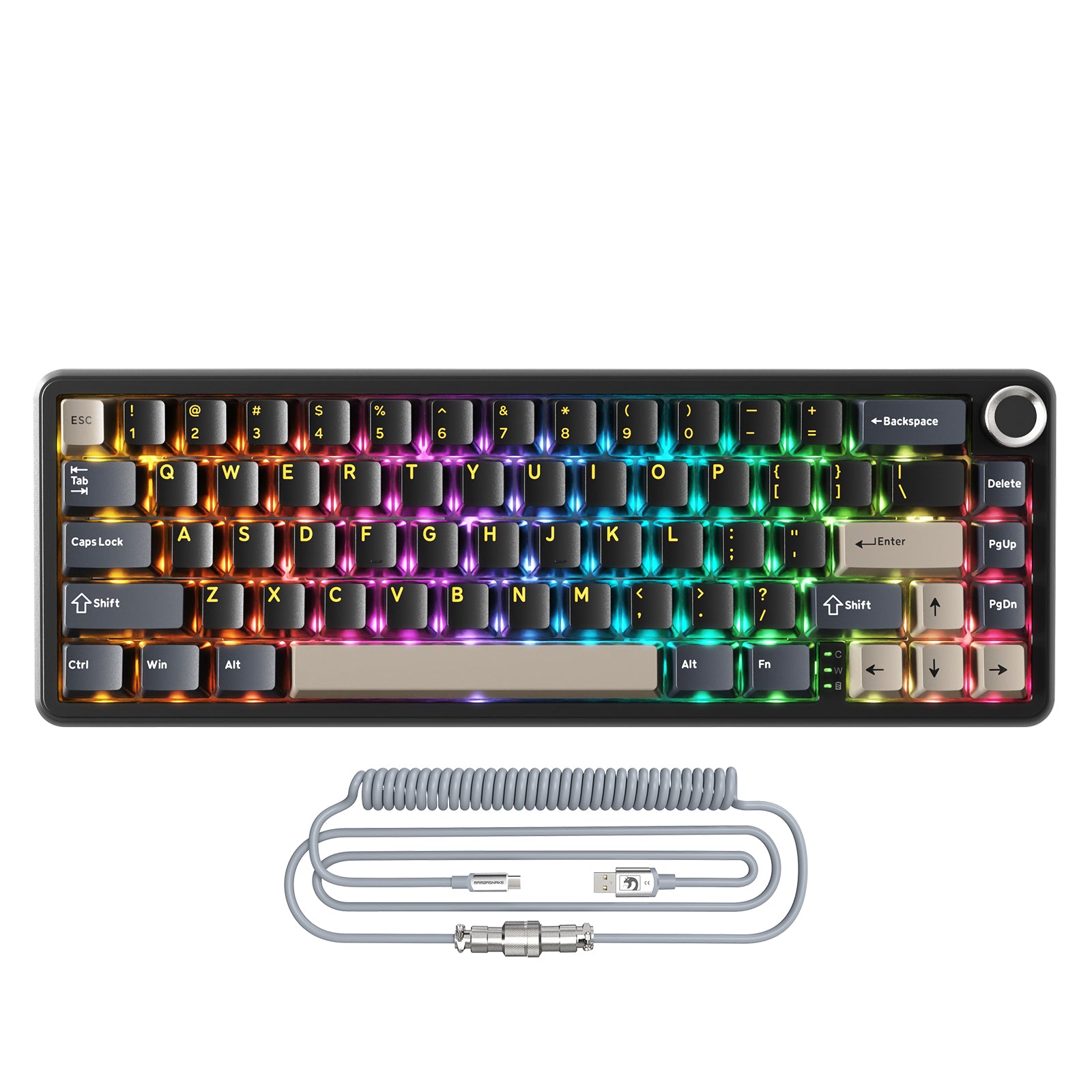 Teclado mecánico inalámbrico ATTACK SHARK X66 con cable en espiral 8K