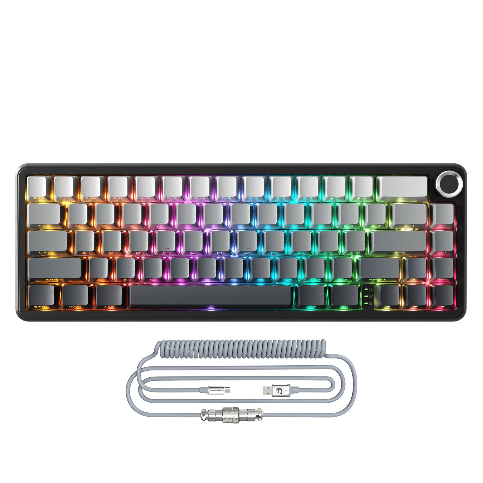 Teclado mecánico inalámbrico ATTACK SHARK X66 con cable en espiral 8K