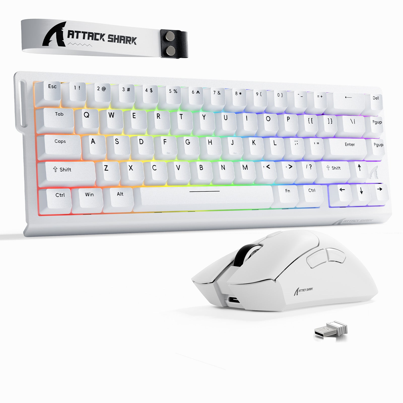 Paquete ATTACK SHARK X68HE Rapid Trigger Keyboard + ratón inalámbrico para juegos R1