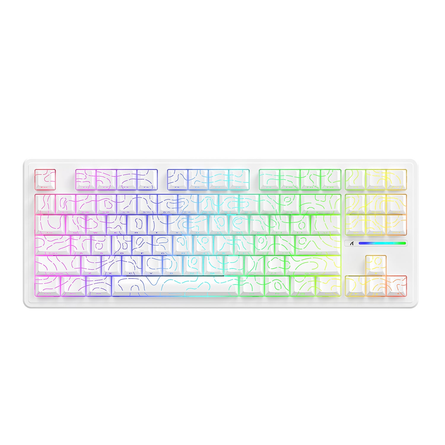 ATTACK SHARK M87PRO Wireless Mechanical Keyboard with RGB Backlight, side-printed PBT keycaps