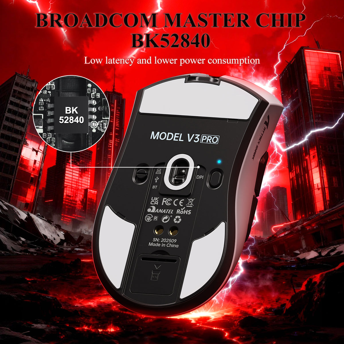 ATTACK SHARK V3 PRO Ultra: ratón gaming ultraligero de tres modos con base de carga