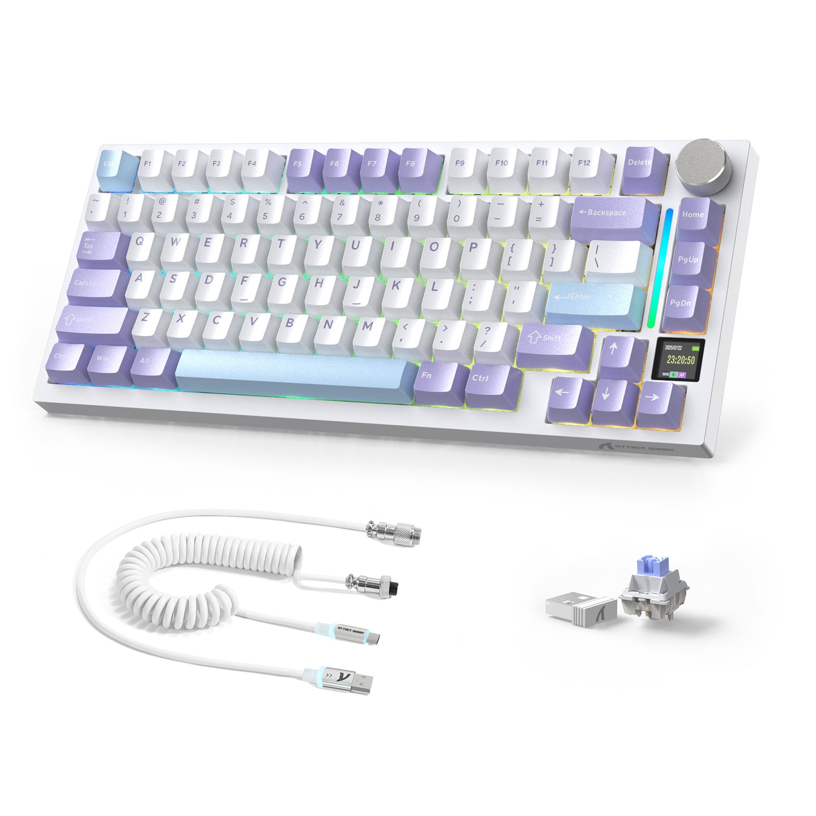 Teclado mecánico ATTACK SHARK X820ULTRA con cable en espiral C01ULTRA