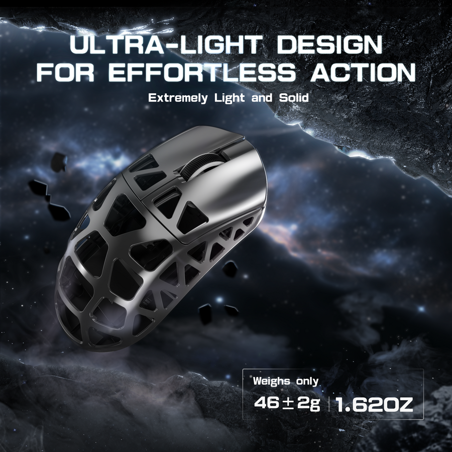 A product-focused view of the R3 magnesium alloy gaming mouse supports the article's guidance on choosing a mouse for stable, careful desk use.