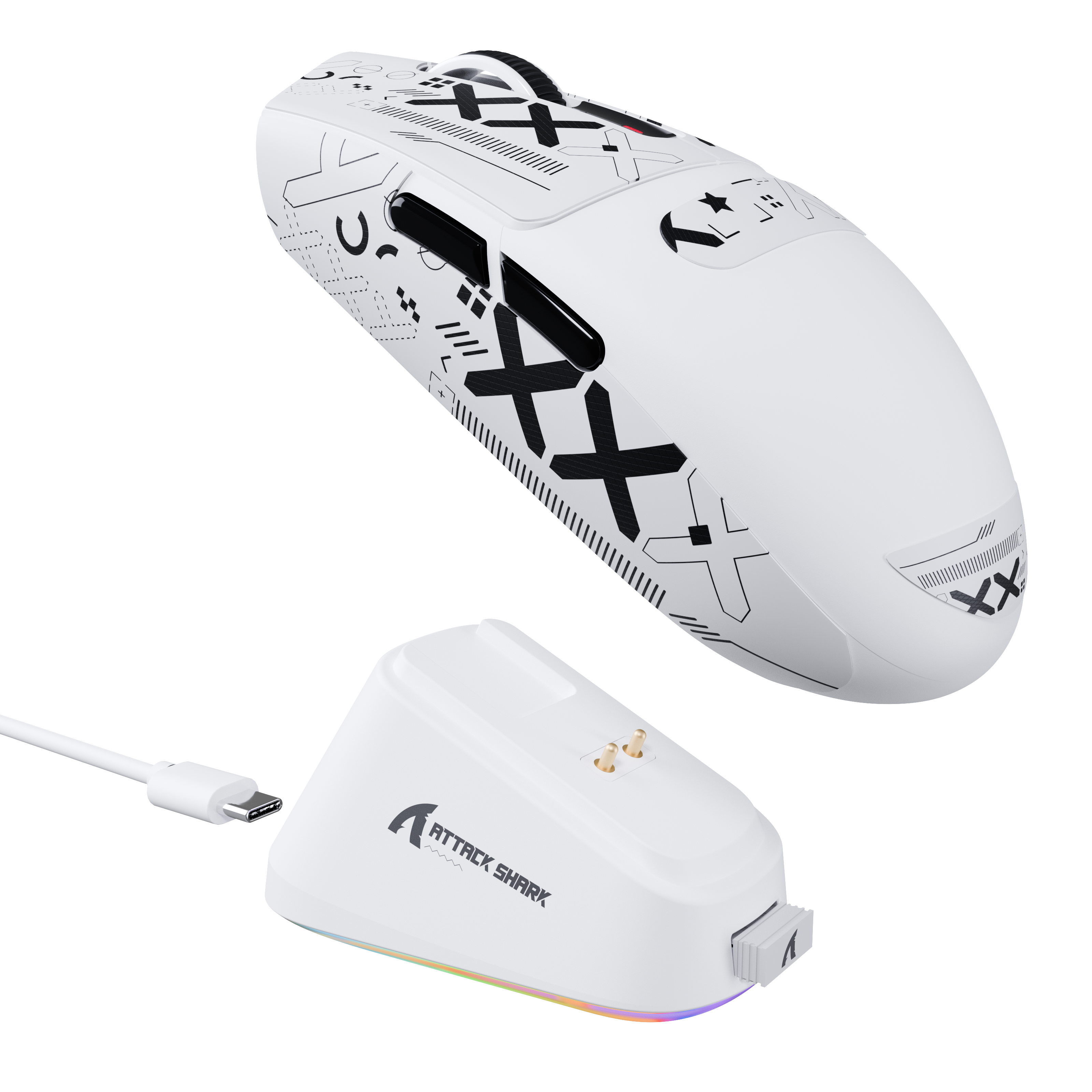 Ratón inalámbrico para juegos ATTACK SHARK G3PRO de tres modos con base de carga, 25 000 DPI, ultraligero