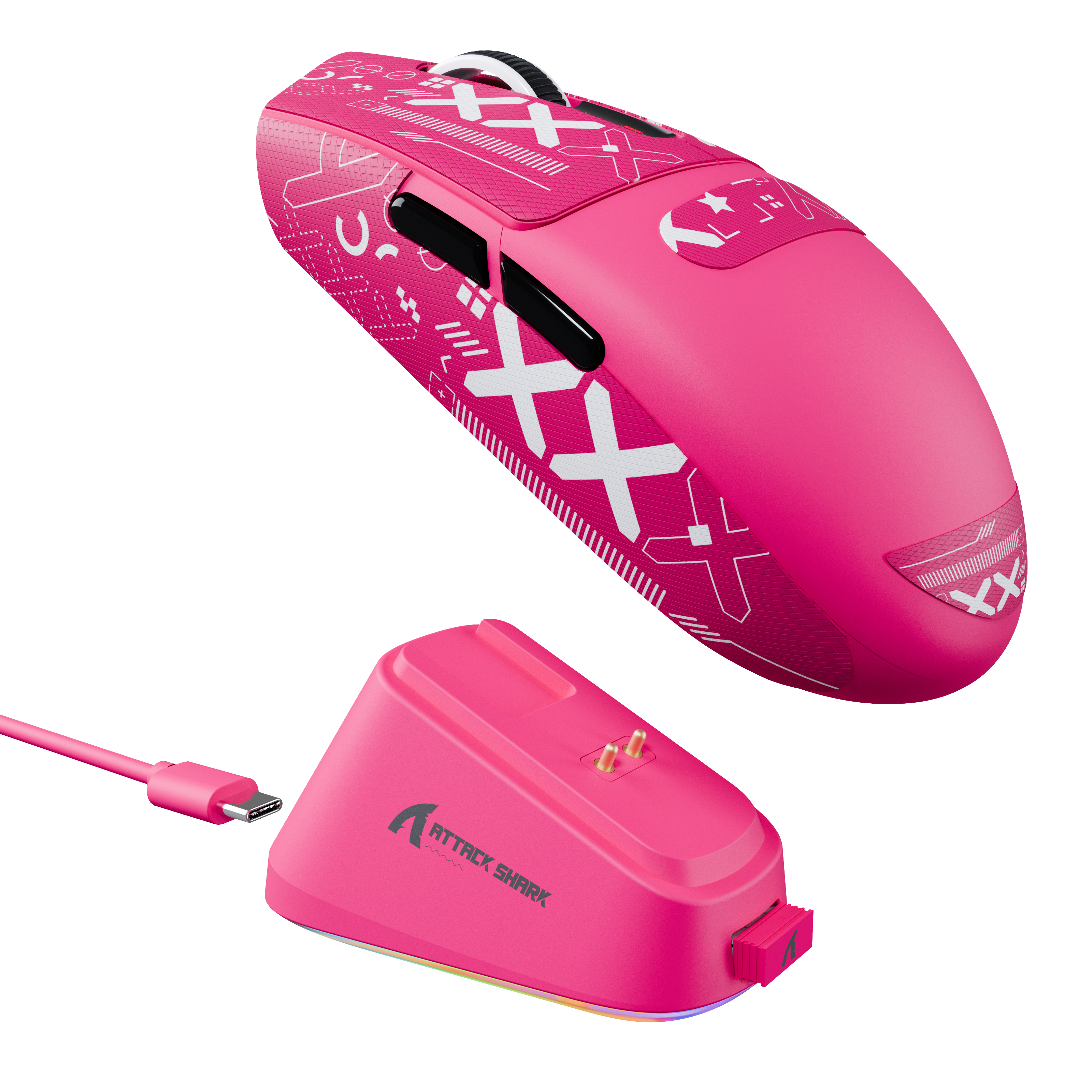 Ratón inalámbrico para juegos ATTACK SHARK G3PRO de tres modos con base de carga, 25 000 DPI, ultraligero