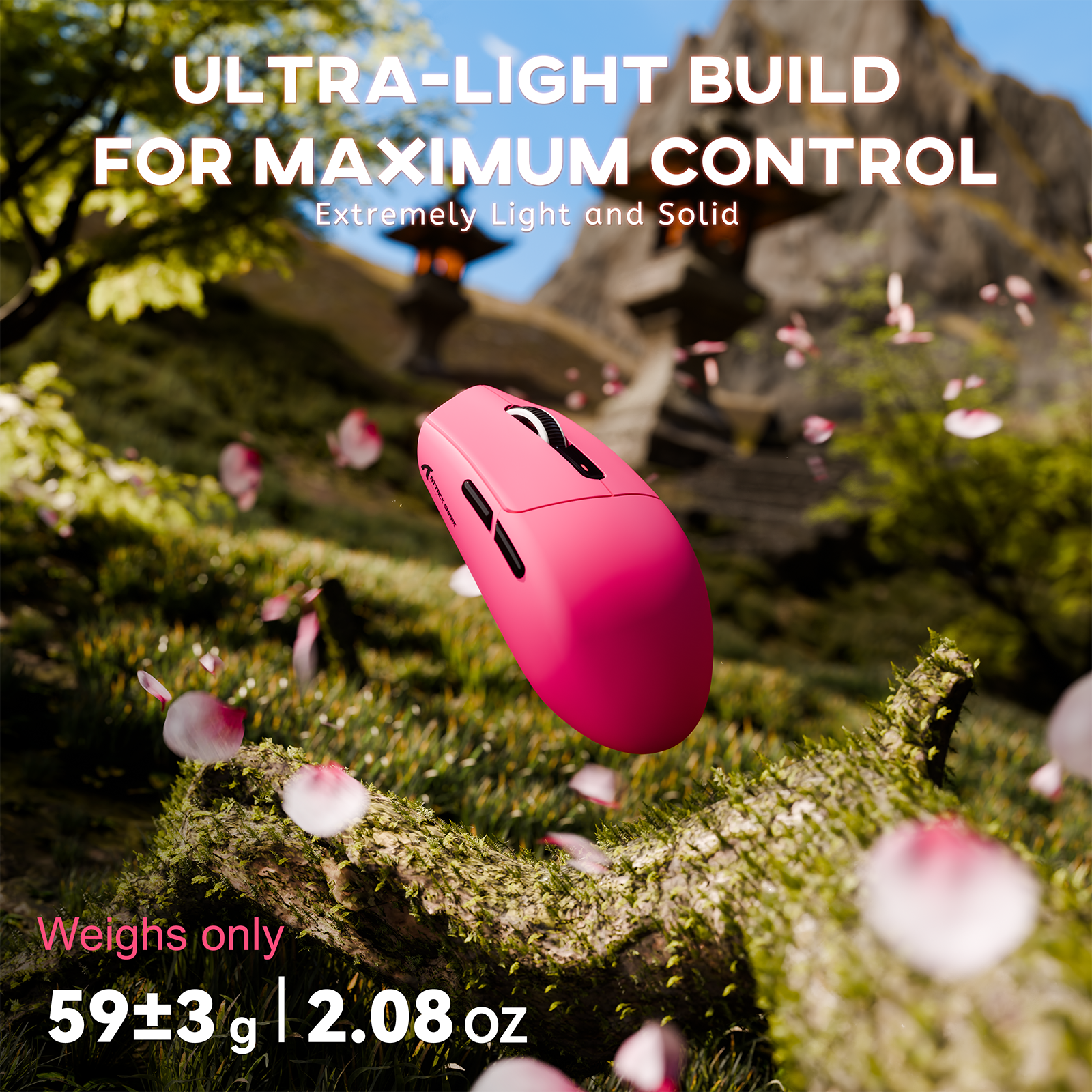 ATTACK SHARK G3 Ratón inalámbrico para juegos trimodo 25000 DPI Ultraligero