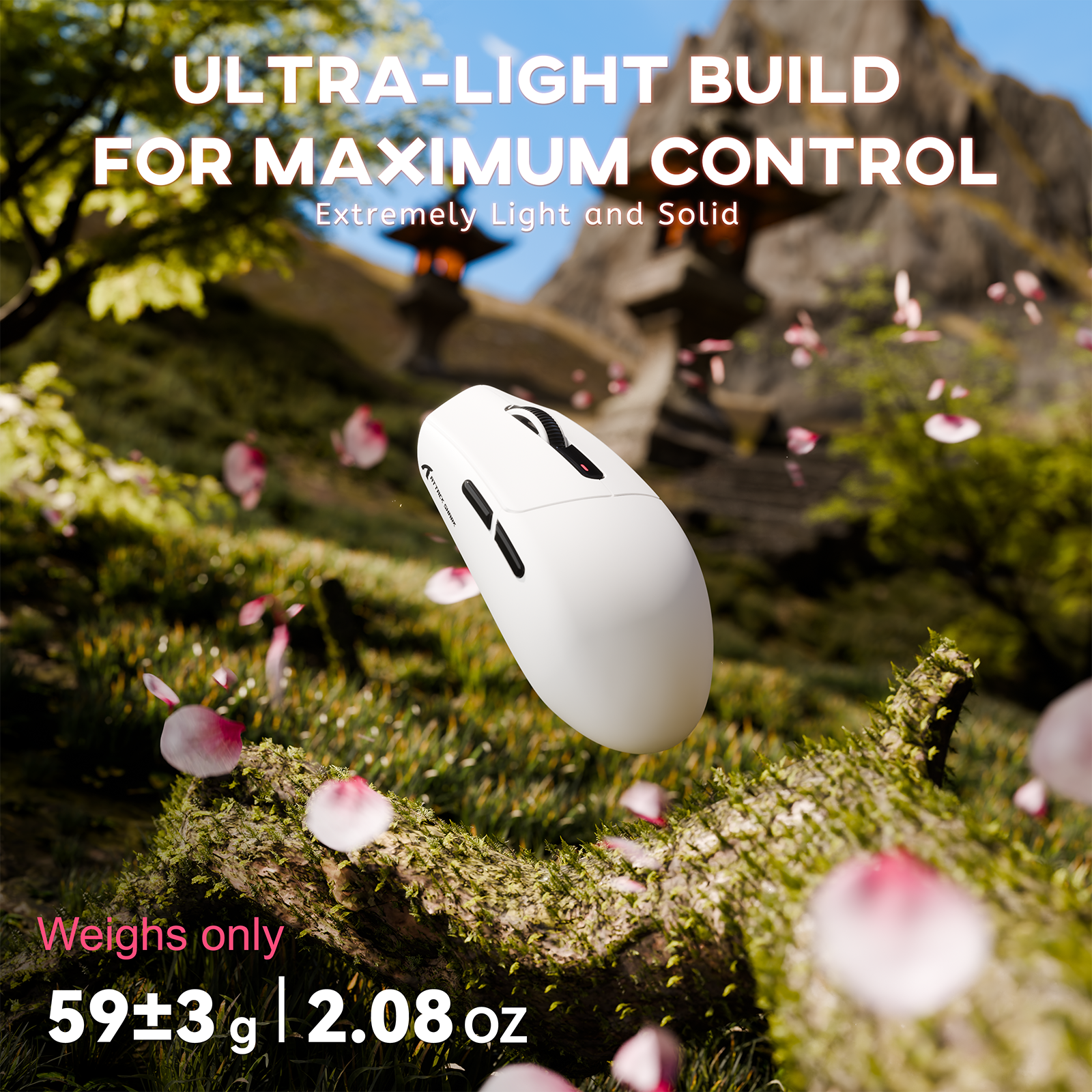 ATTACK SHARK G3 Ratón inalámbrico para juegos trimodo 25000 DPI Ultraligero