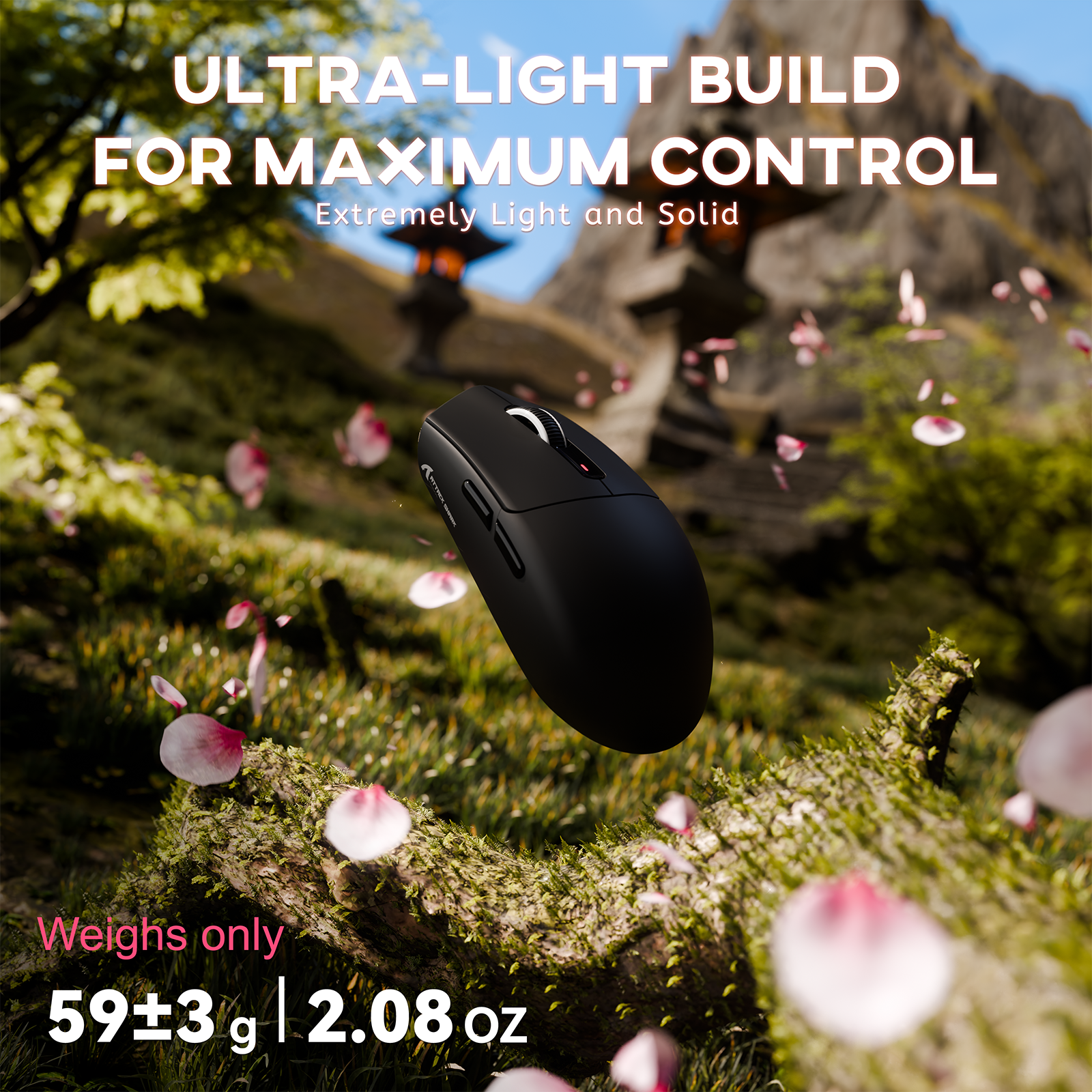 ATTACK SHARK G3 Ratón inalámbrico para juegos trimodo 25000 DPI Ultraligero