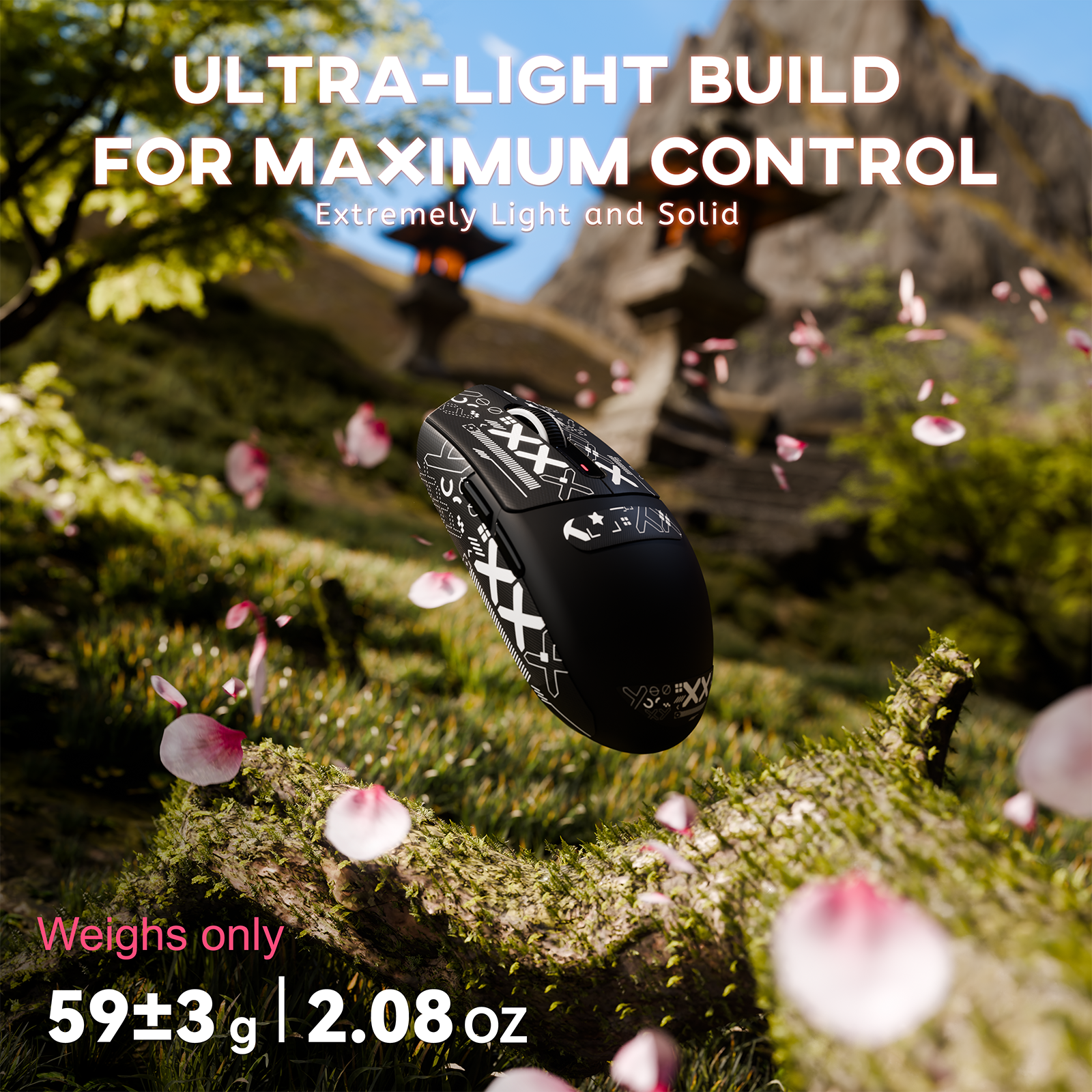 ATTACK SHARK G3 Ratón inalámbrico para juegos trimodo 25000 DPI Ultraligero