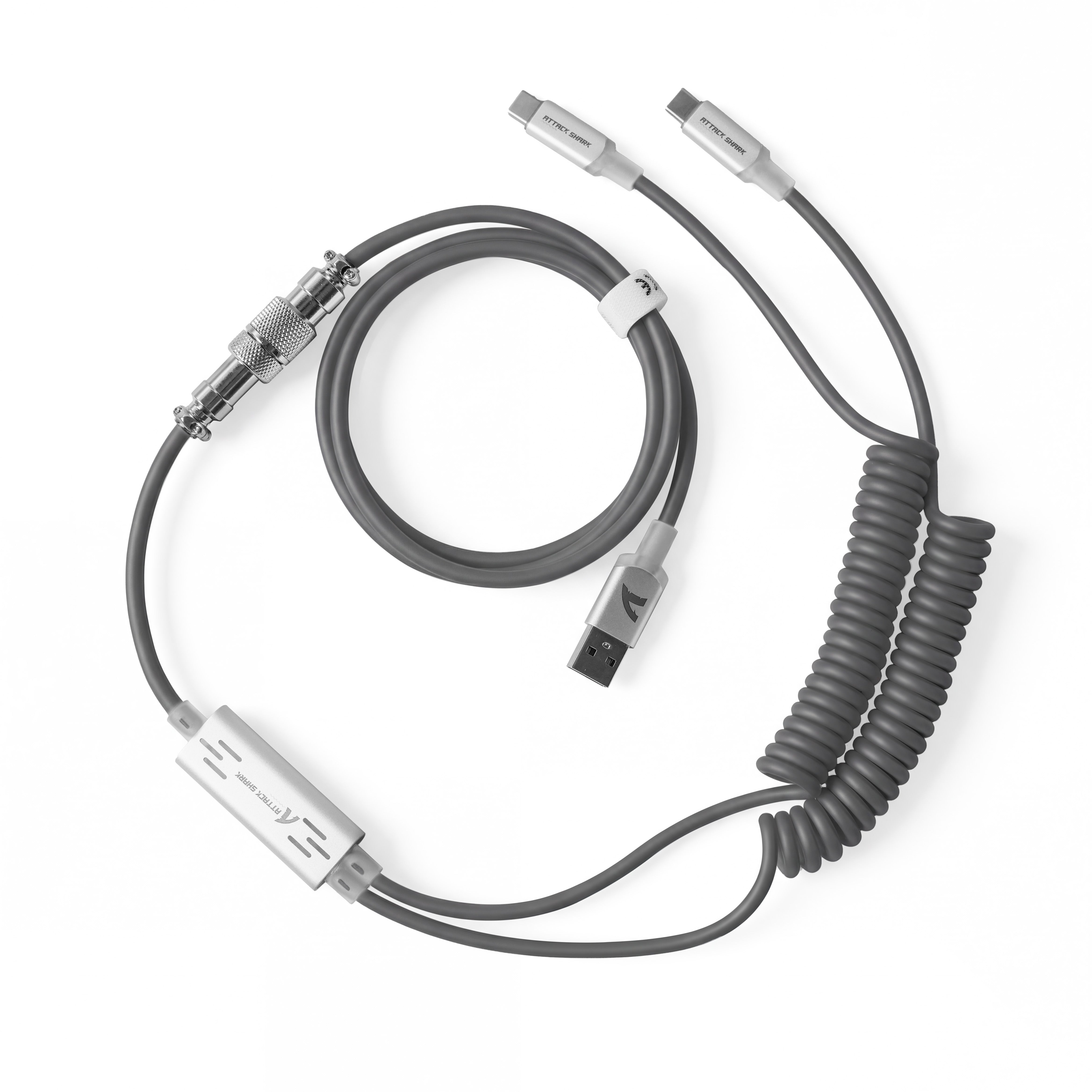 ATTACK SHARK C08 Cable de aviación personalizado 2 en 1 para teclados magnéticos de 8 kHz