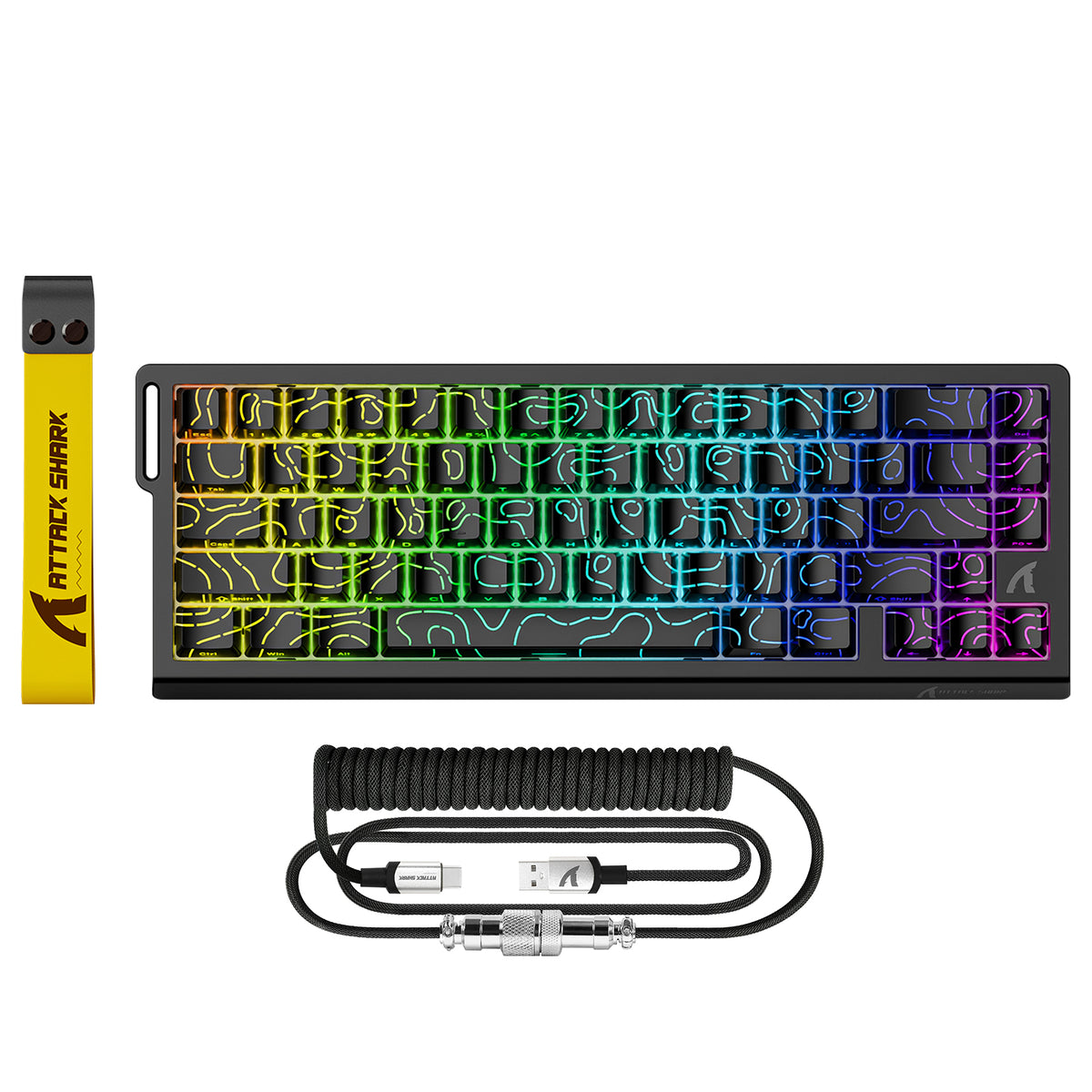 ATTACK SHARK X68 HE Teclado de Disparo Rápido con Interruptor Magnético con Cable Enrollado C01PRO