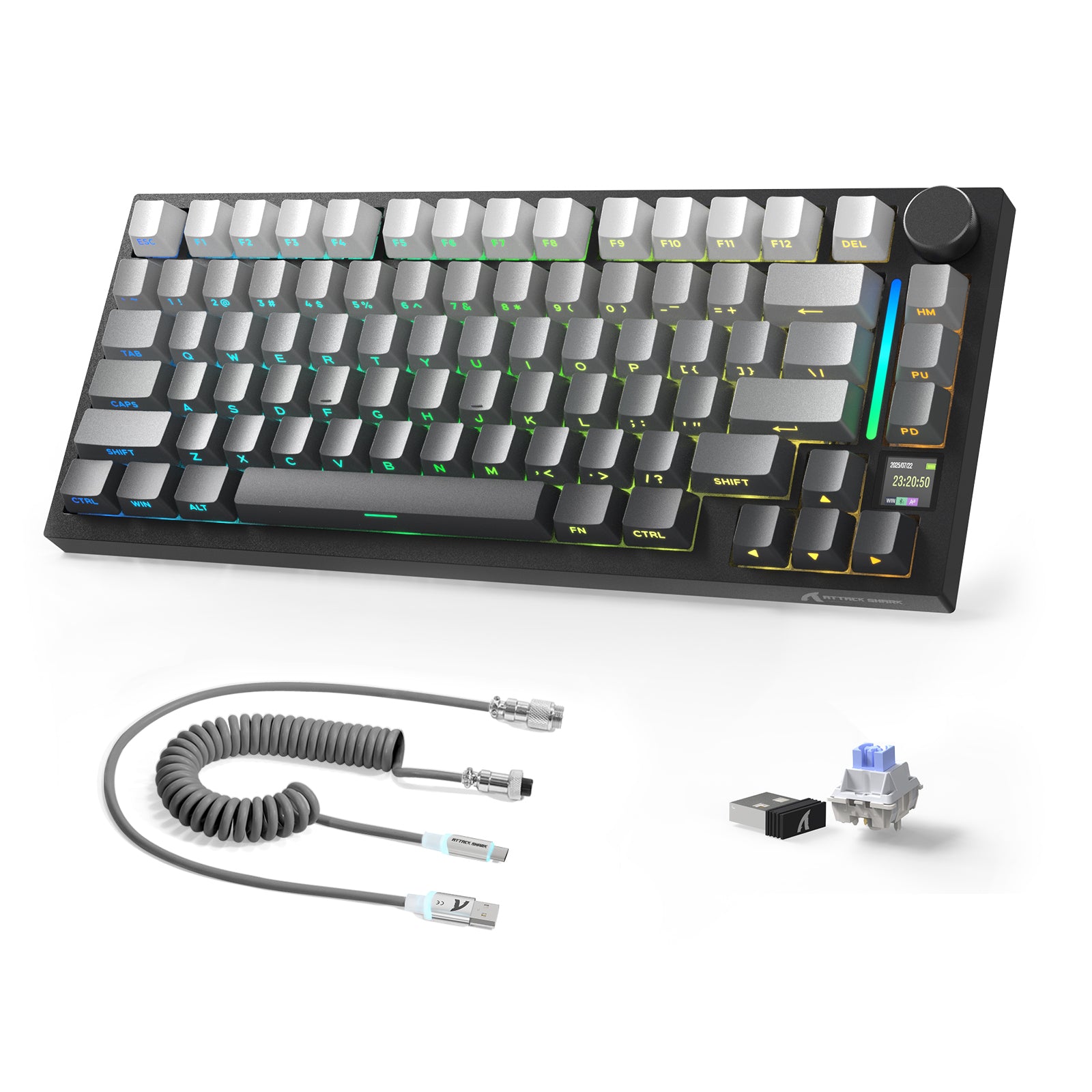 Teclado mecánico ATTACK SHARK X820ULTRA con cable en espiral C01ULTRA